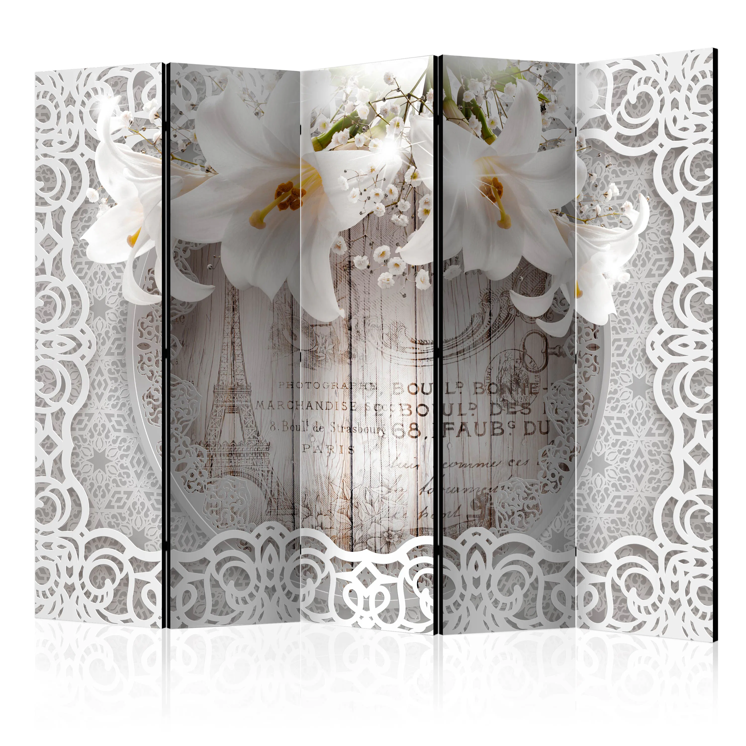 Rumsavdelare Arkiio Lilies and Quilted Background II 225x172 cm