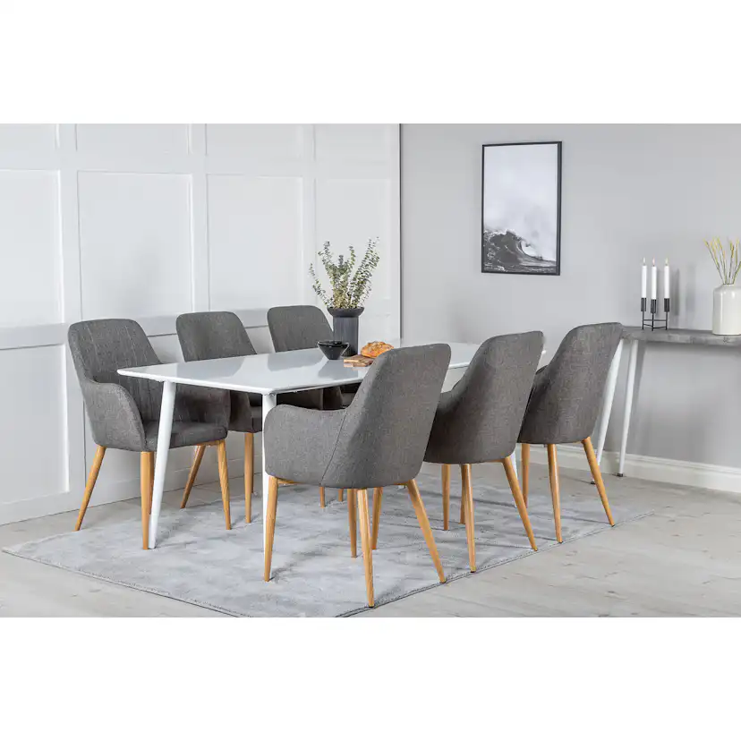 Matgrupp Venture Home Polar med 6 Comfort stolar Tyg