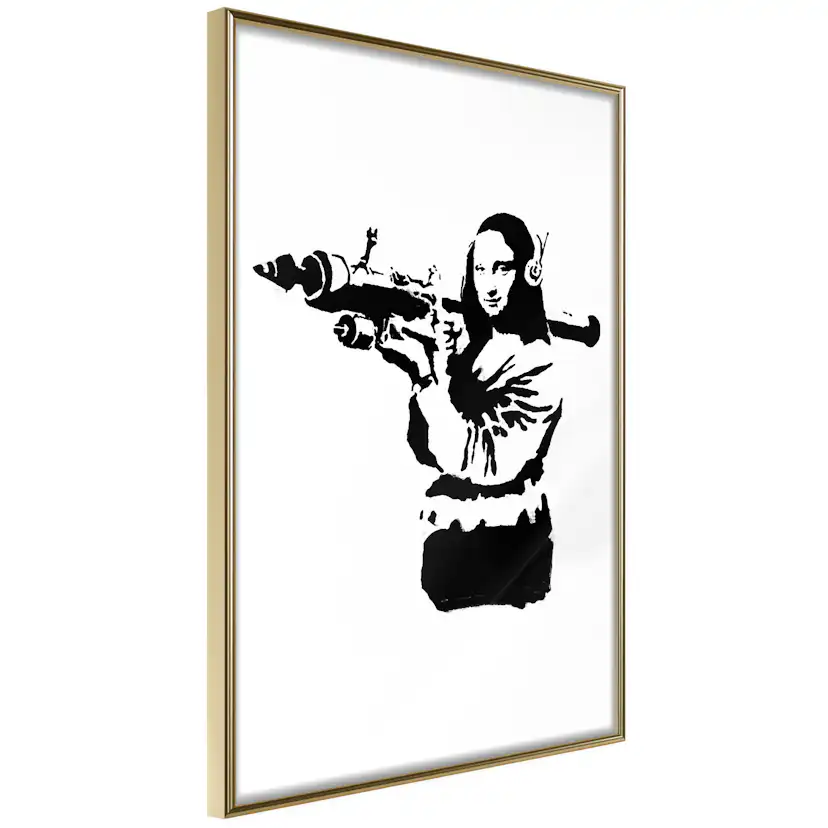 Poster Artgeist Affisch Banksy Mona Lisa with Rocket Launcher