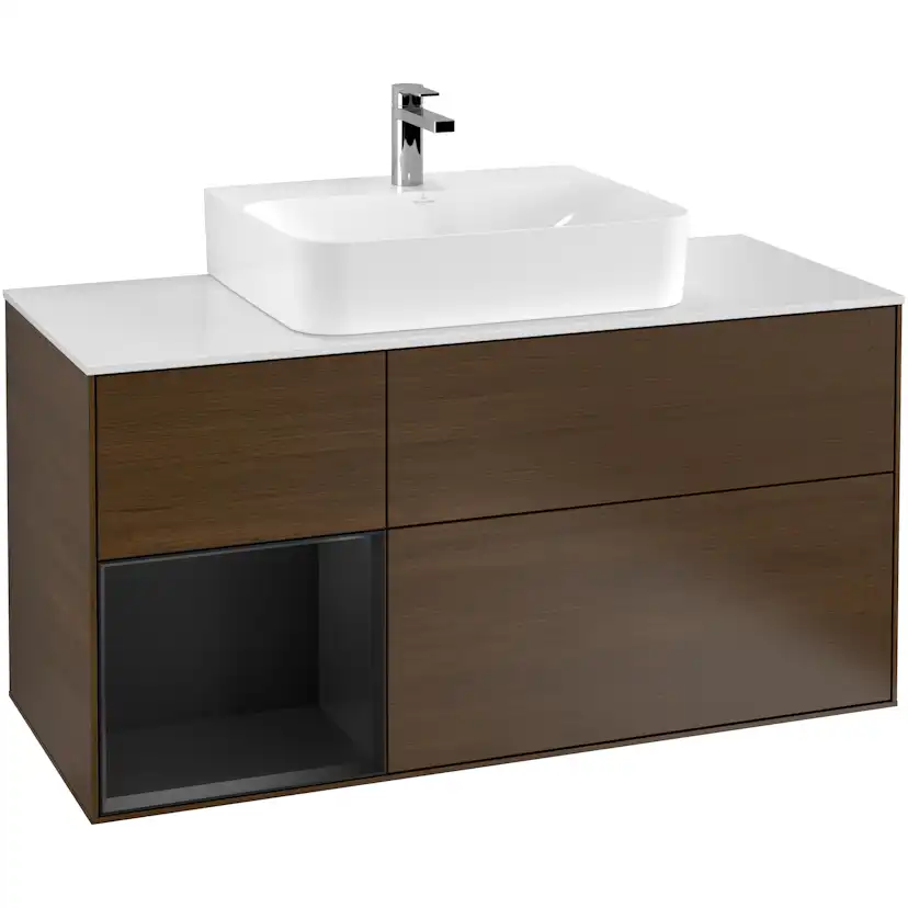 Tvättställsskåp Villeroy & Boch Finion med 3 Lådor Hylla och Bänkskiva för Centrerat Tvättställ
