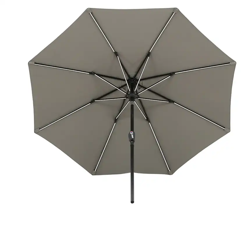 Sabal Umbrella with LED, Grey, 270 Grå