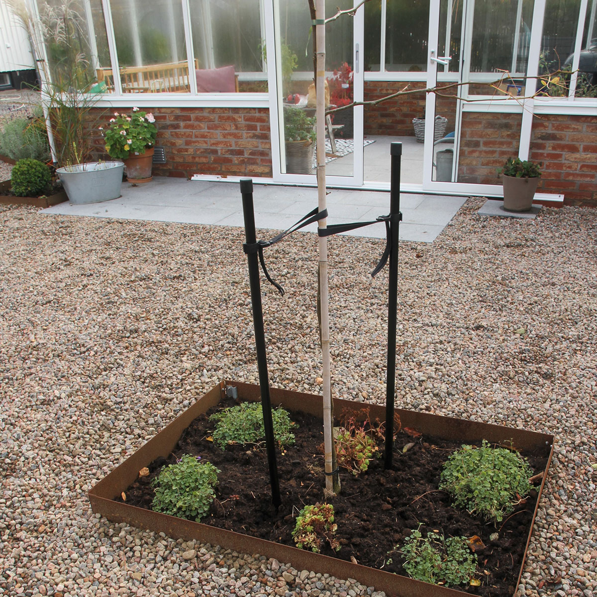 Planteringskant Flexigarden Corten 120 Hörn Justerbart