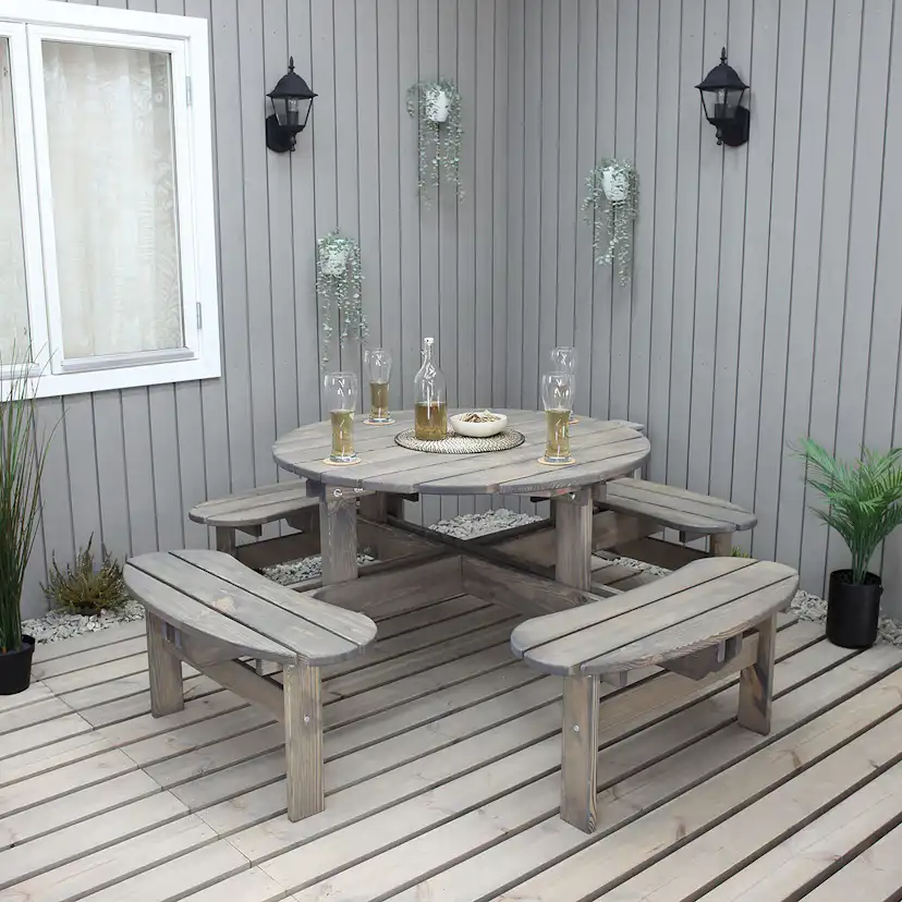 Bänkbord Baltic Garden Round Picknick