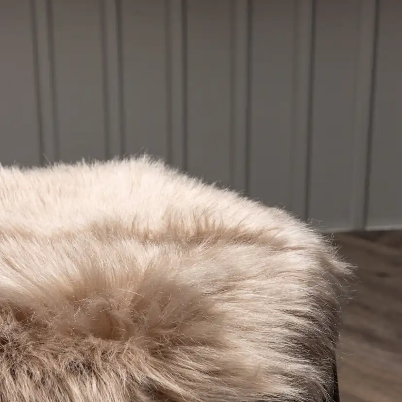 Katy Polyester Fake Fur - 34*34-Round-Brown Brun