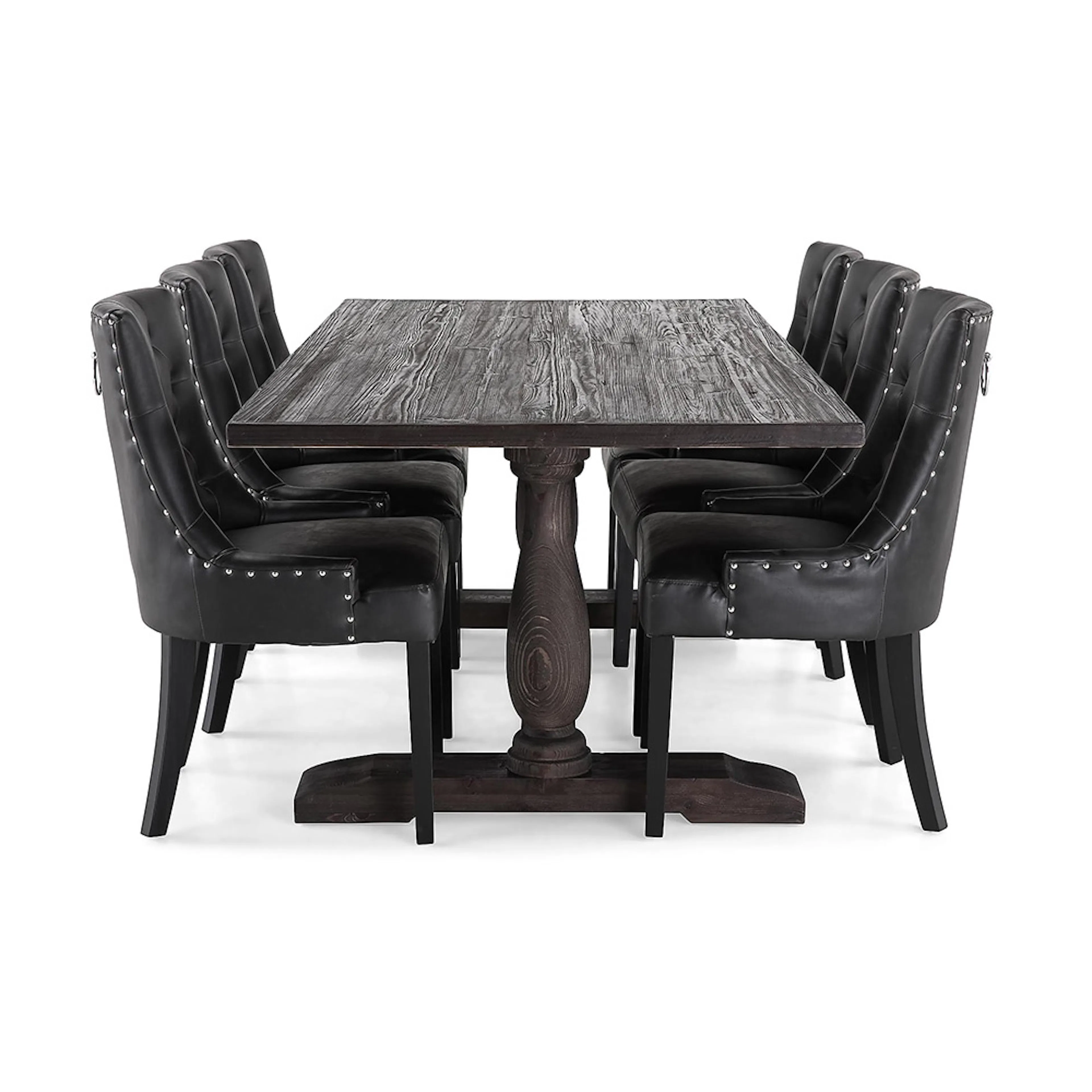 Matgrupp Manor House Dijon Rektangulärt Matbord & 6 Tuva Stolar Gran/Alm