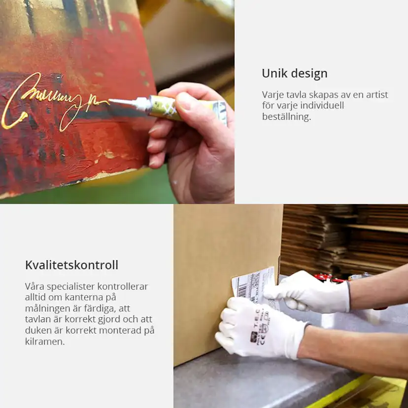 Handmålad Tavla Arkiio Vallmor Piskade Av Vinden 120x80