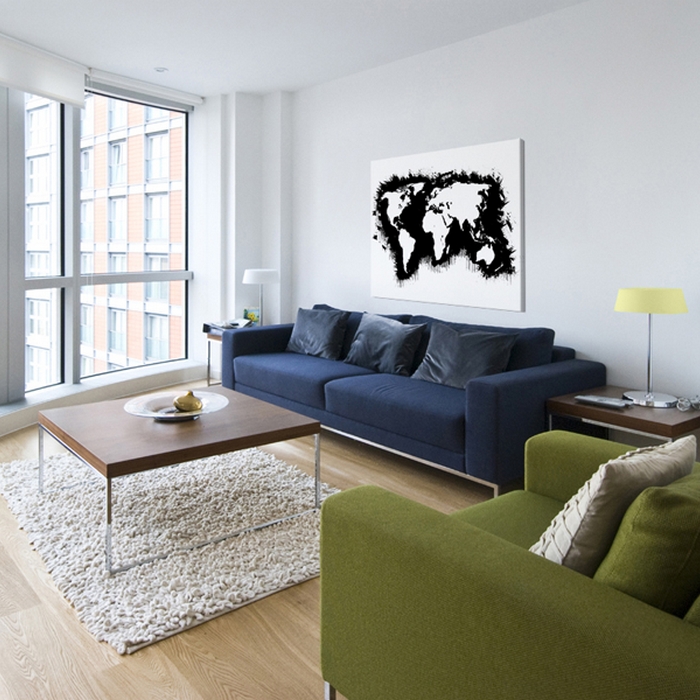 Tavla Arkiio Monochromatic Världskarta