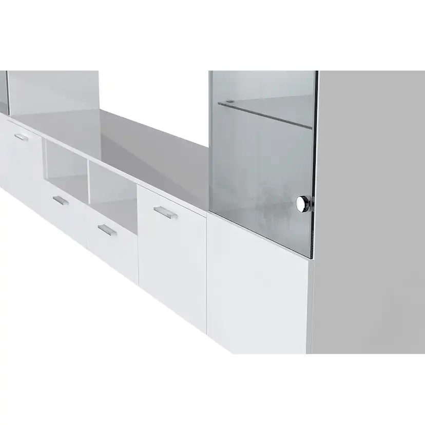 TV-Möbelset In Living Mellon Vit TV-Bänk & Hyllor 260cm