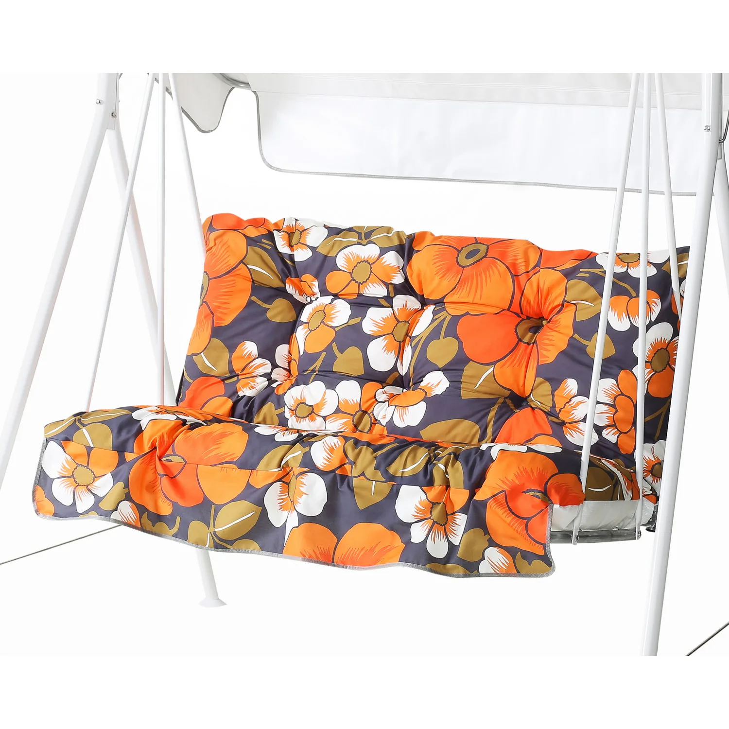 Orange/Blommig