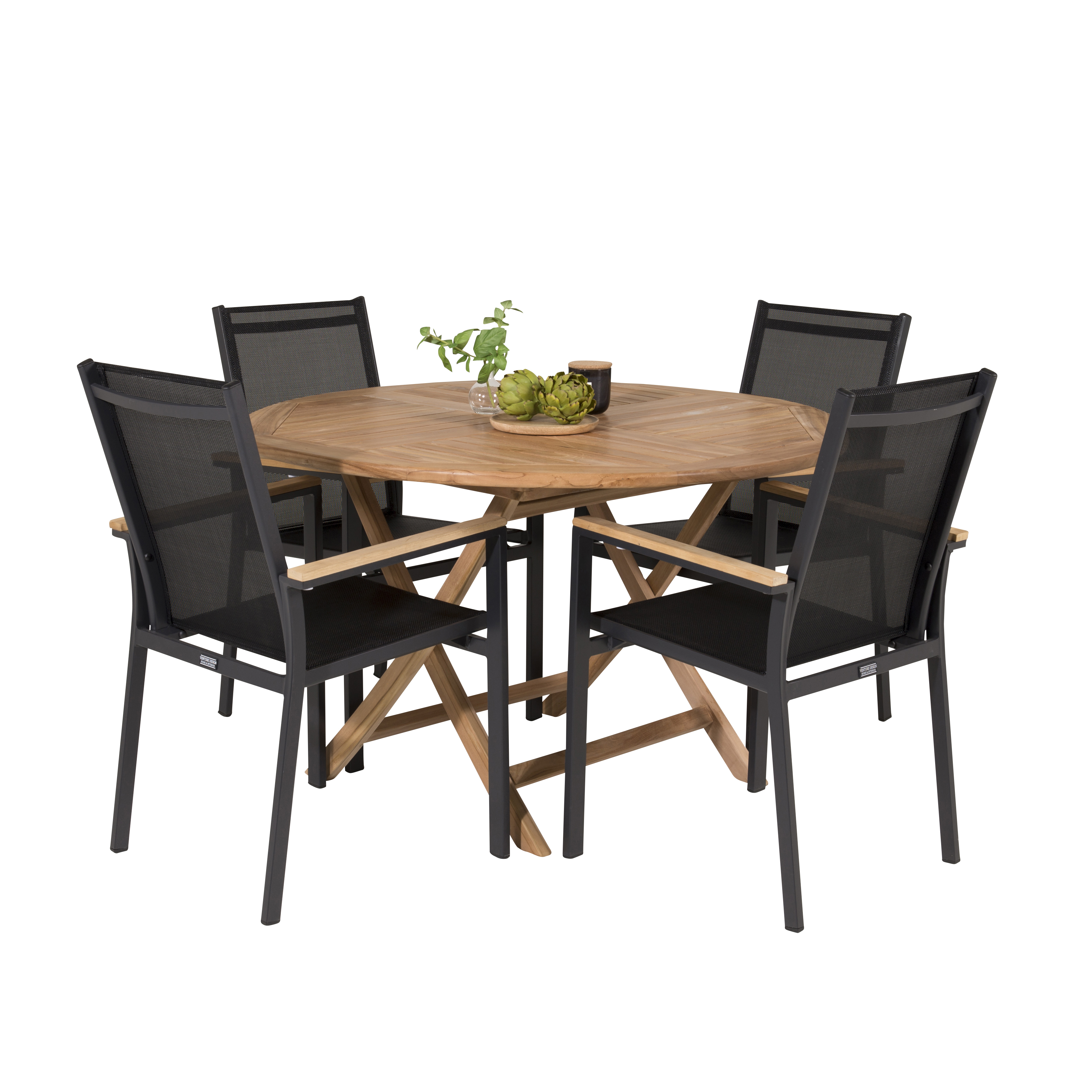 Matgrupp Venture Home Kiara Ø 120 med 4 Thea Matstolar
