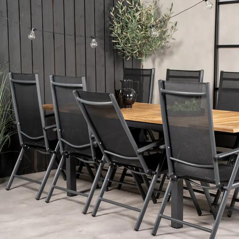 Matgrupp Venture Home Perla 160/240 med 8 Bront Positionsstolar