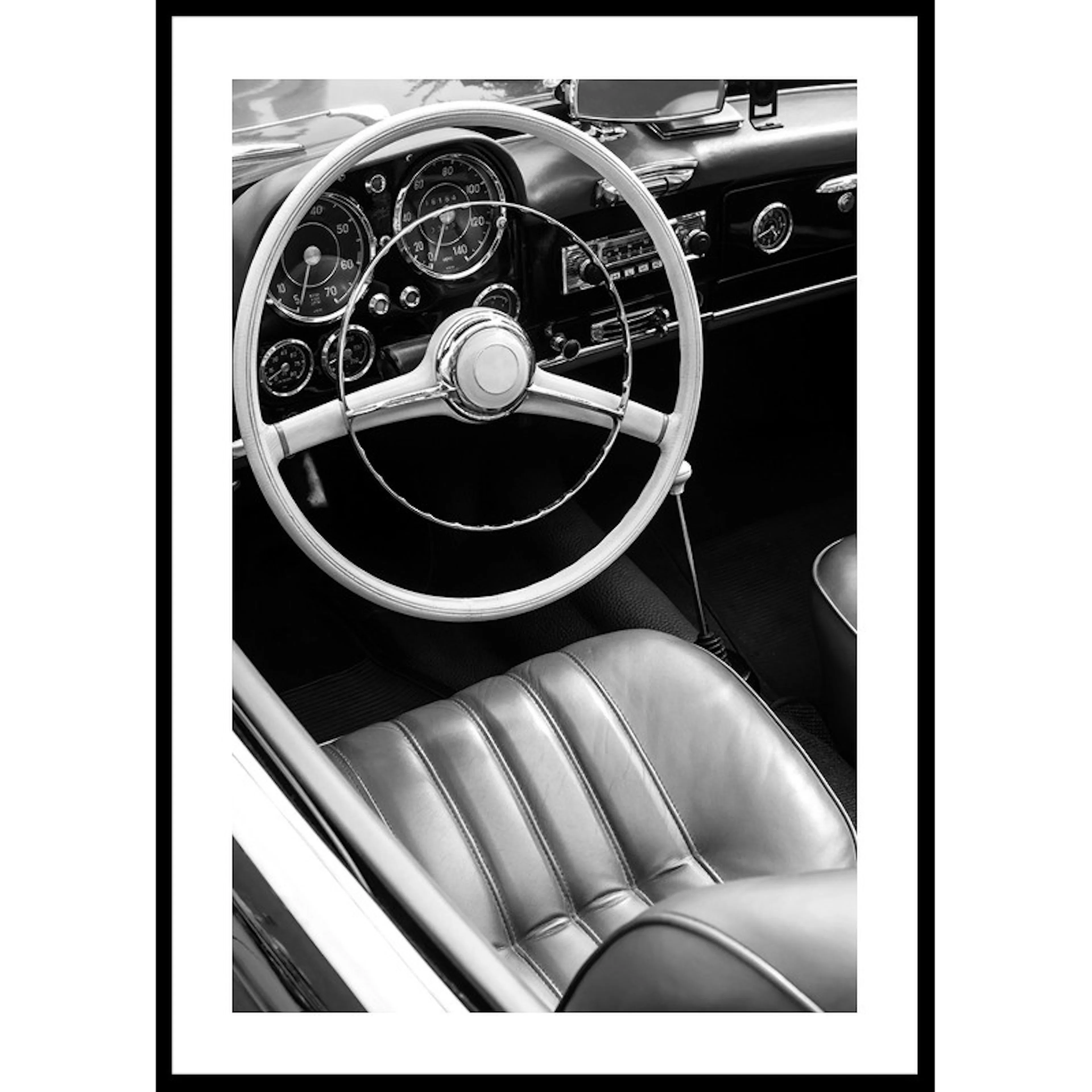 Vintage Car Seat B&W 30x40 30x40 cm