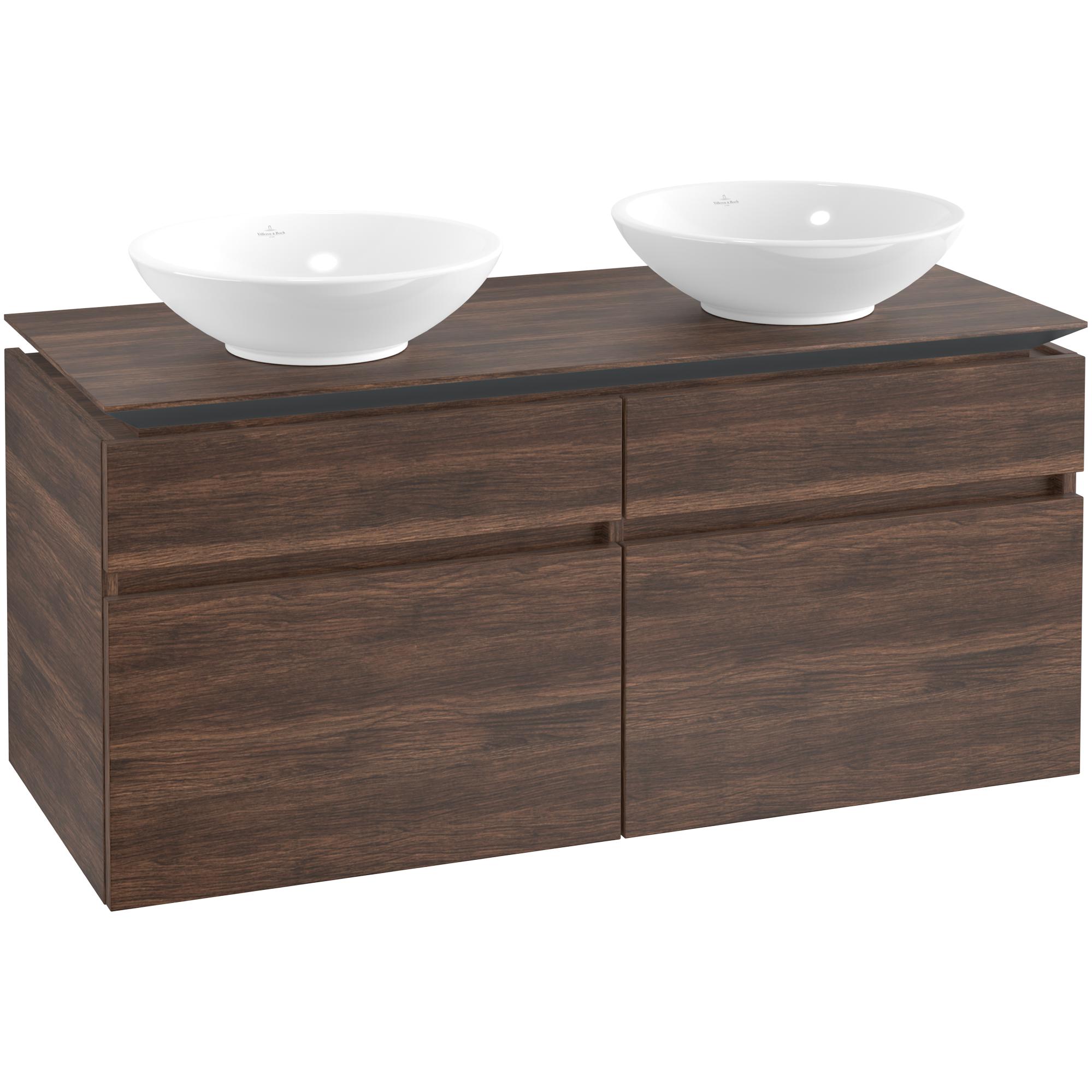 Tvättställsskåp Villeroy & Boch Legato 1200 med 4 Lådor för Två Ytmonterade Tvättställ
