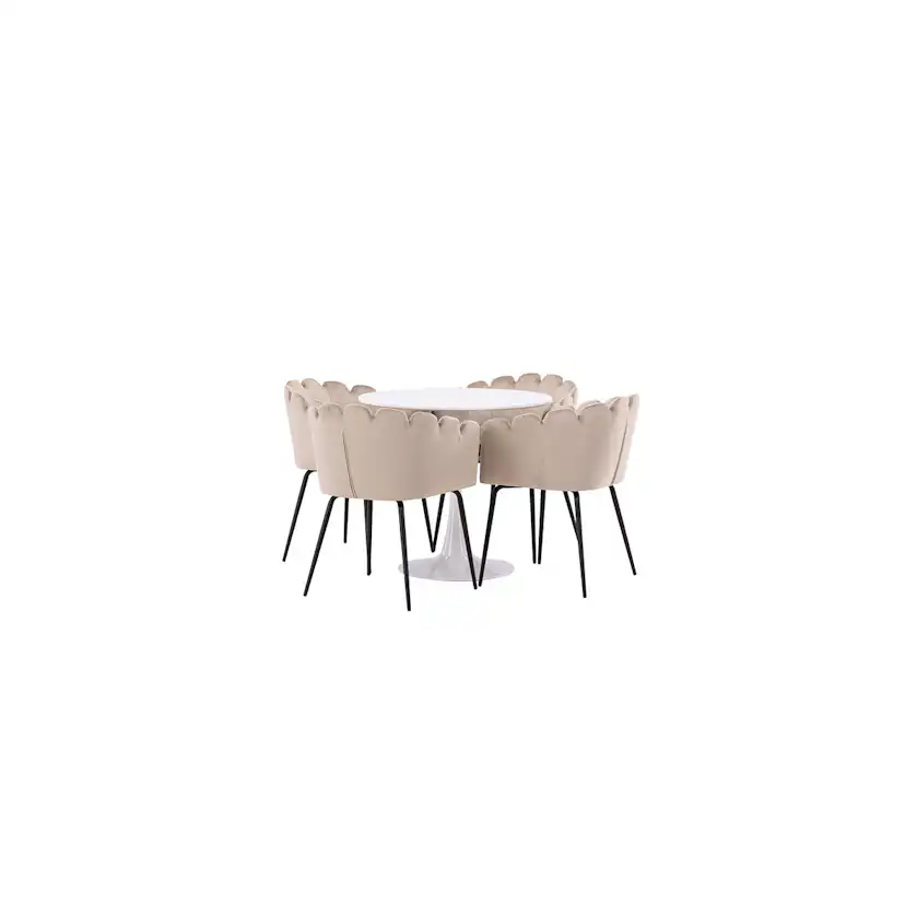 Matgrupp Venture Home Hamden Ø80 cm med 4 Limhamn stolar