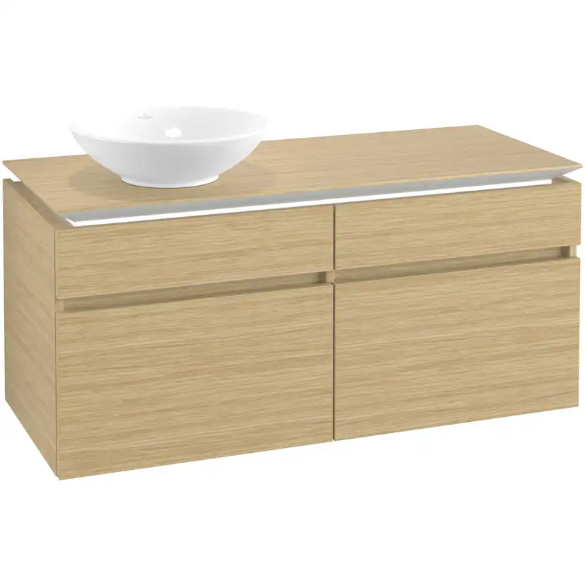 Tvättställsskåp Villeroy & Boch Legato 1200 med 4 Lådor för Ocentrerat Ytmonterat Tvättställ