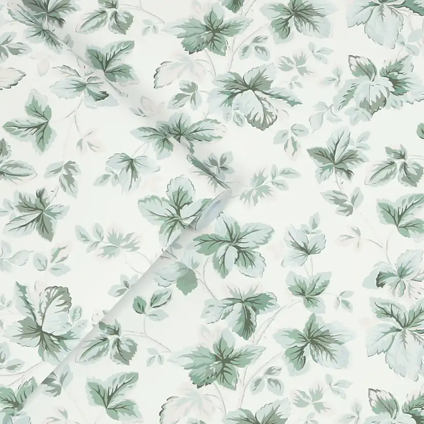Tapet Laura Ashley Autumn Leaves Sage Grön 118482