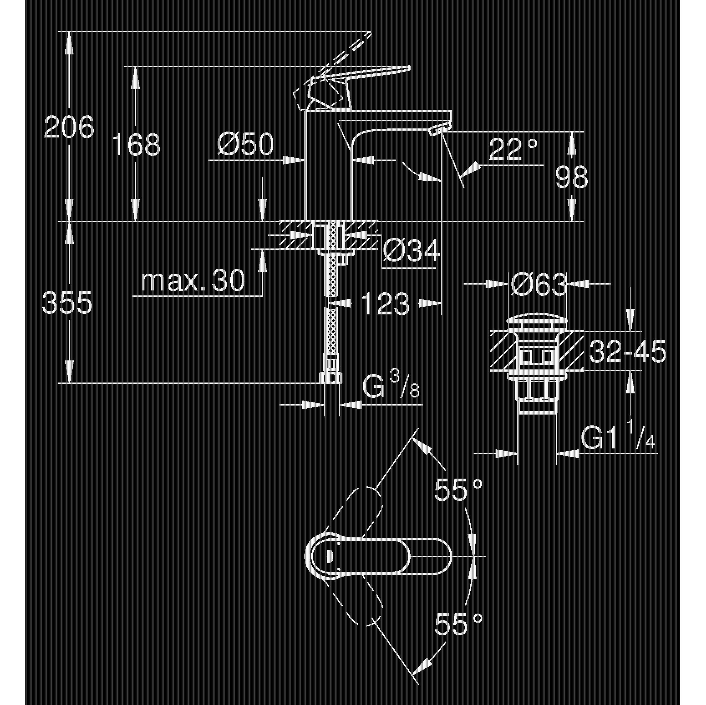 Tvättställsblandare Grohe Eurosmart Cosmopolitan 23926 med Pop-Up Ventil