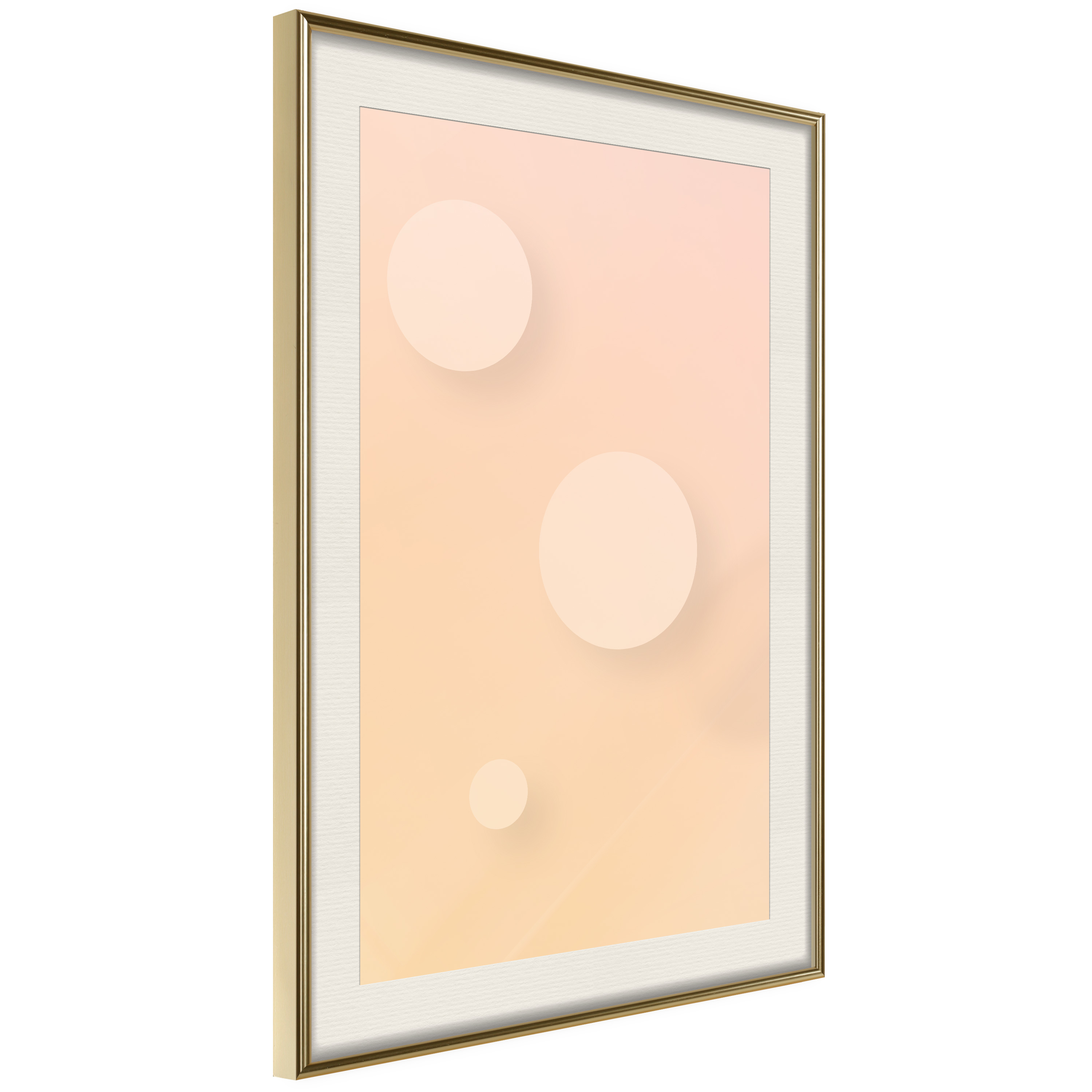 Affisch - Three Circles [Poster] 40x60 Guld ram med passepartout, 40x60 cm