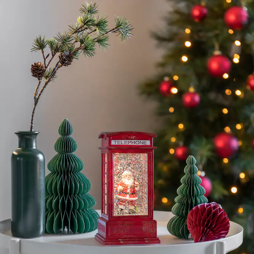 Juldekoration Gnosjö Konstsmide Telefonkiosk med Tomte