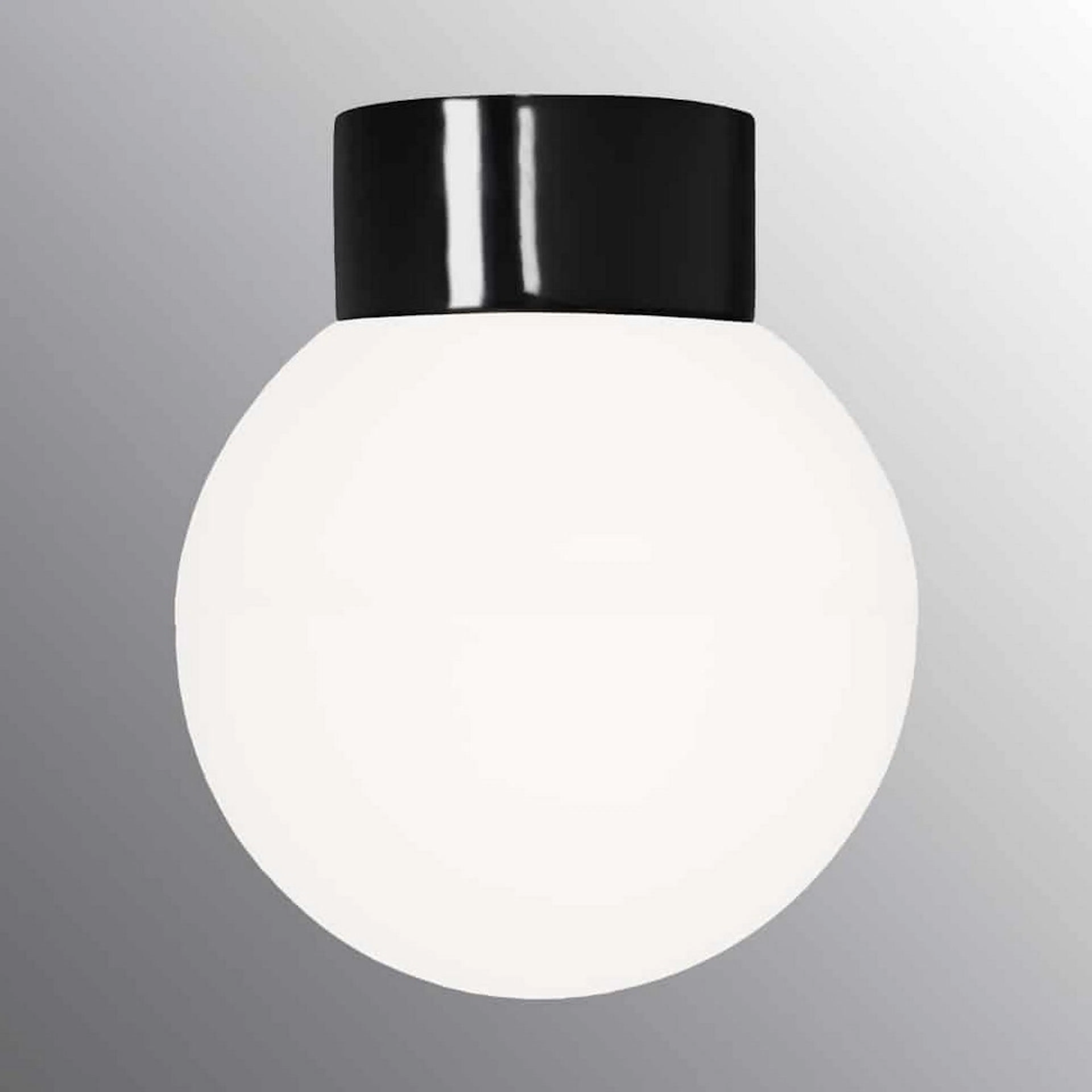 GLOB 200 OPAL IP54 SVA RAK E27 Svart, D: 200 mm