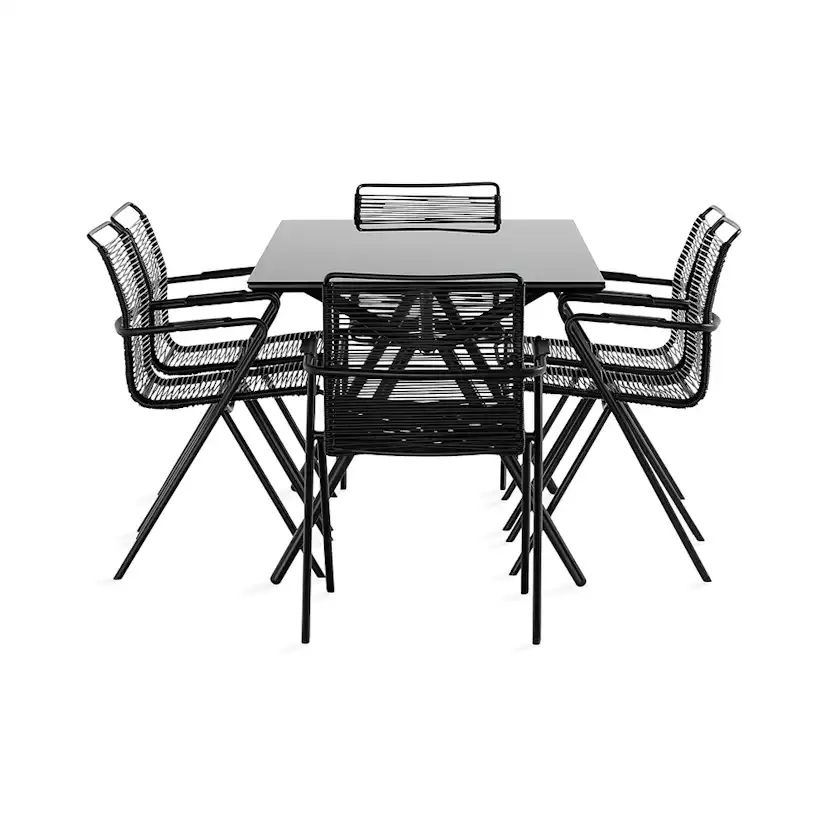 Matgrupp Comfort Garden Rosasco 160 cm + 6 Stolar