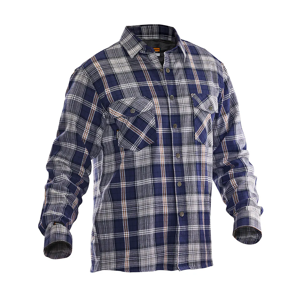 Flanellskjorta Jobman Fodrad Navy/Grey 5157