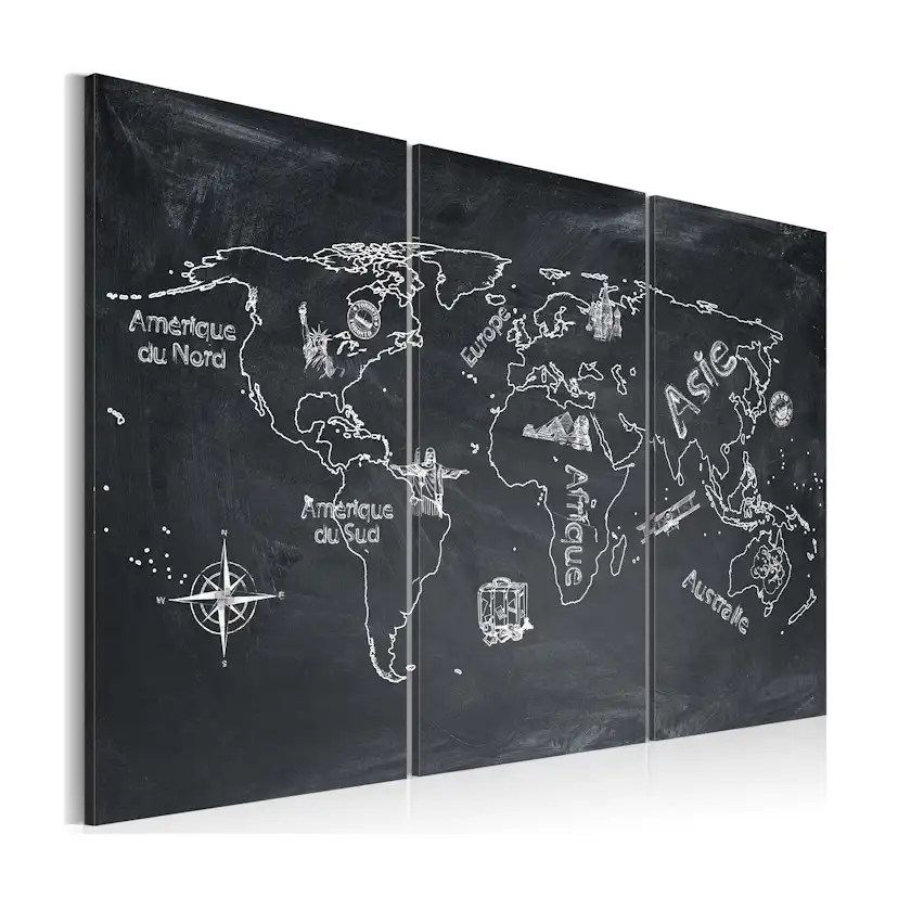 Tavla Arkiio Geografi Lektion Franska Triptych
