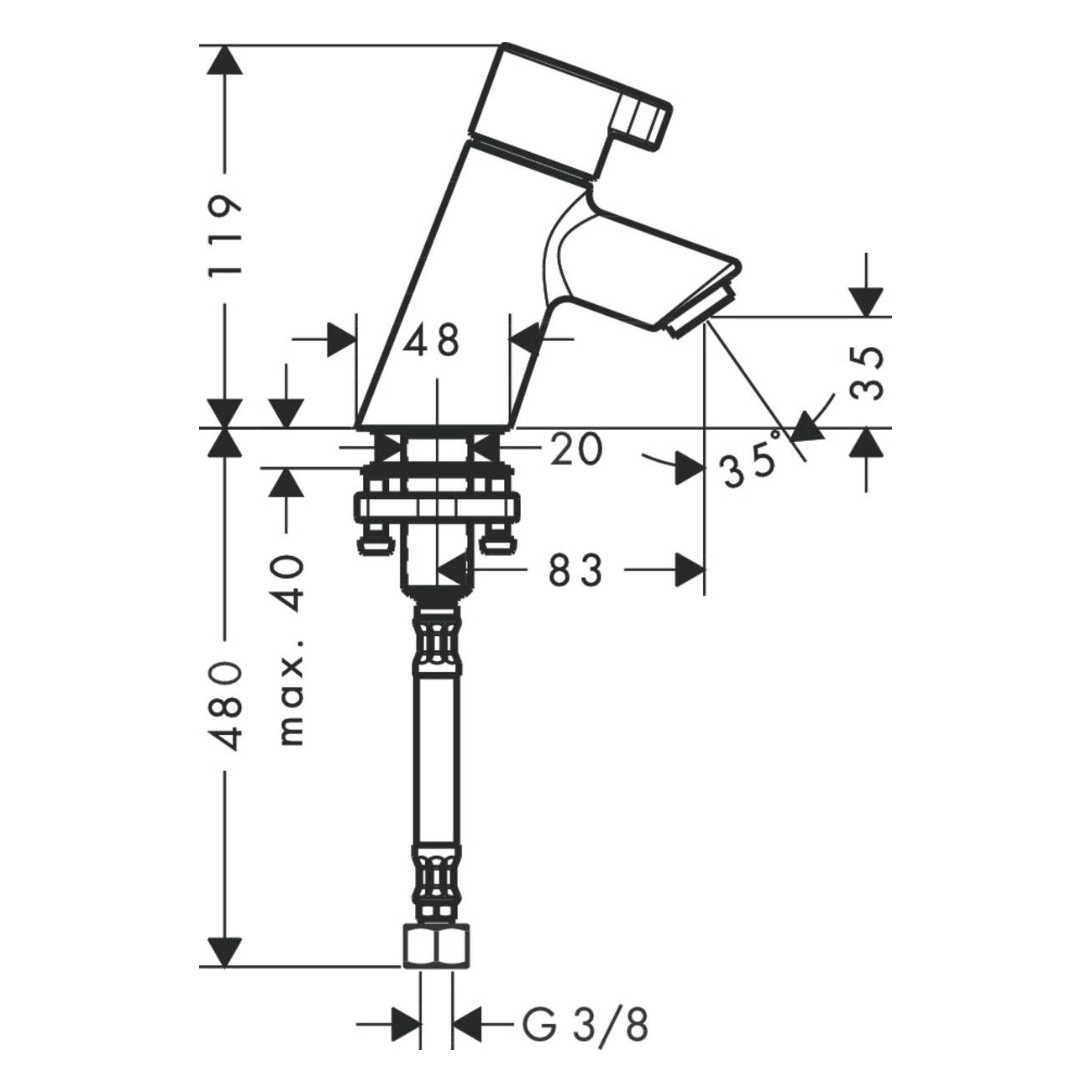 Tappkran Hansgrohe Talis S 40