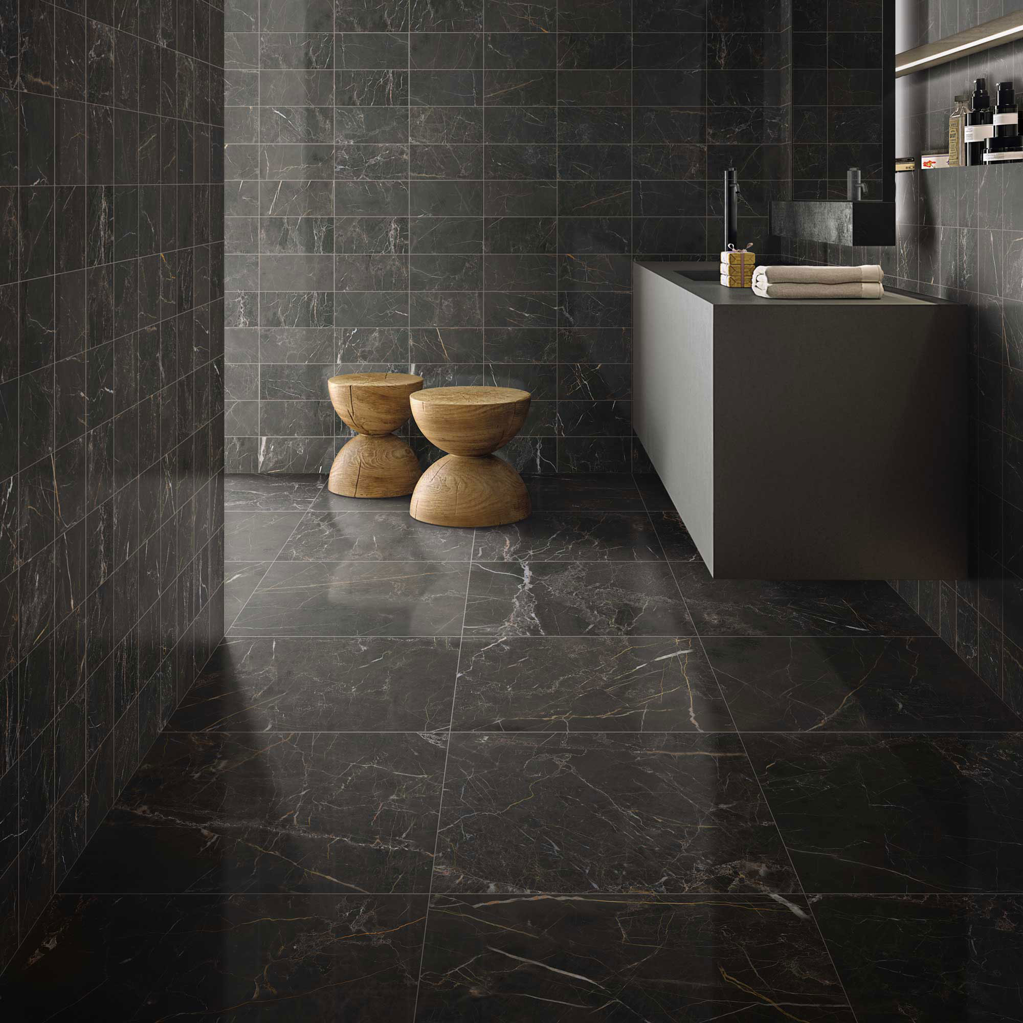 Klinker Ceramiche Keope Elements Lux Port Laurent Svart 60x60 cm