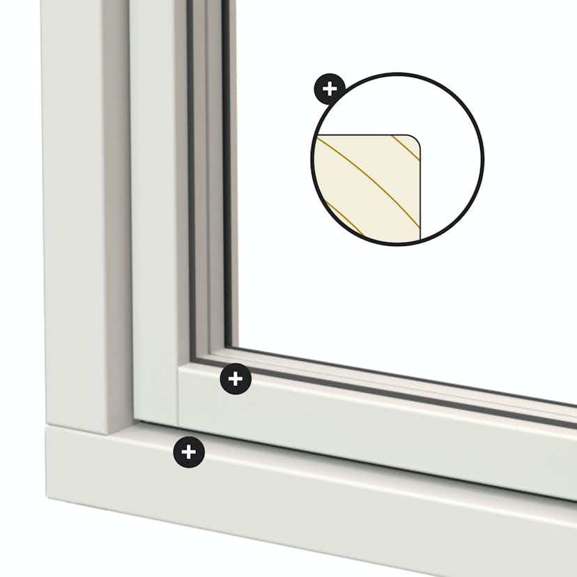 Fast Fönster NorDan NTech Aluminium Lagerfört