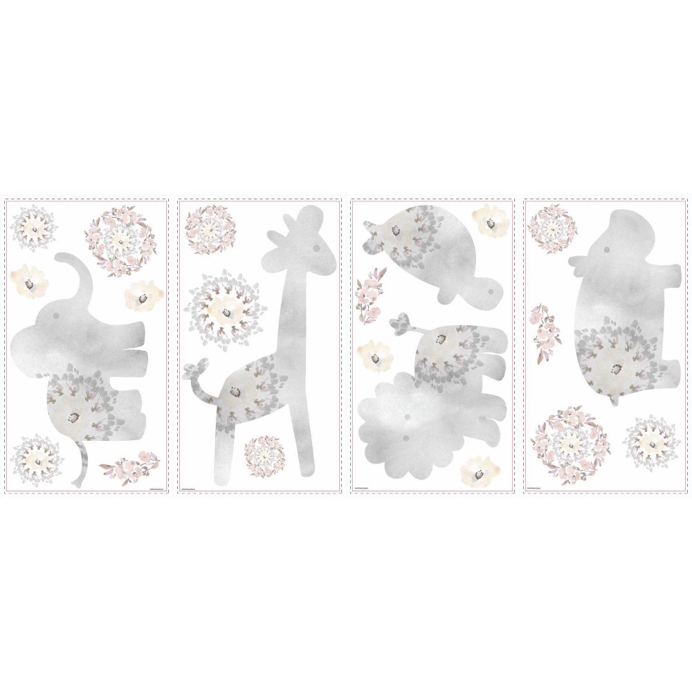 Väggdekor RoomMates Gray Baby Animals