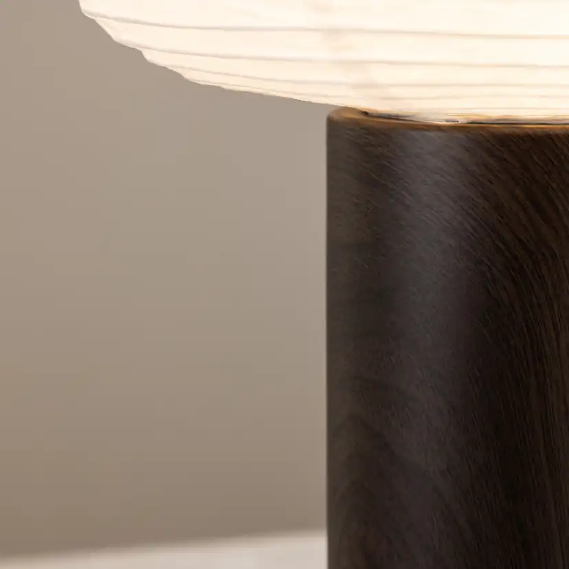 Hovfjället 25cm Table Lamp - Oak Foil / Rice Paper Brun