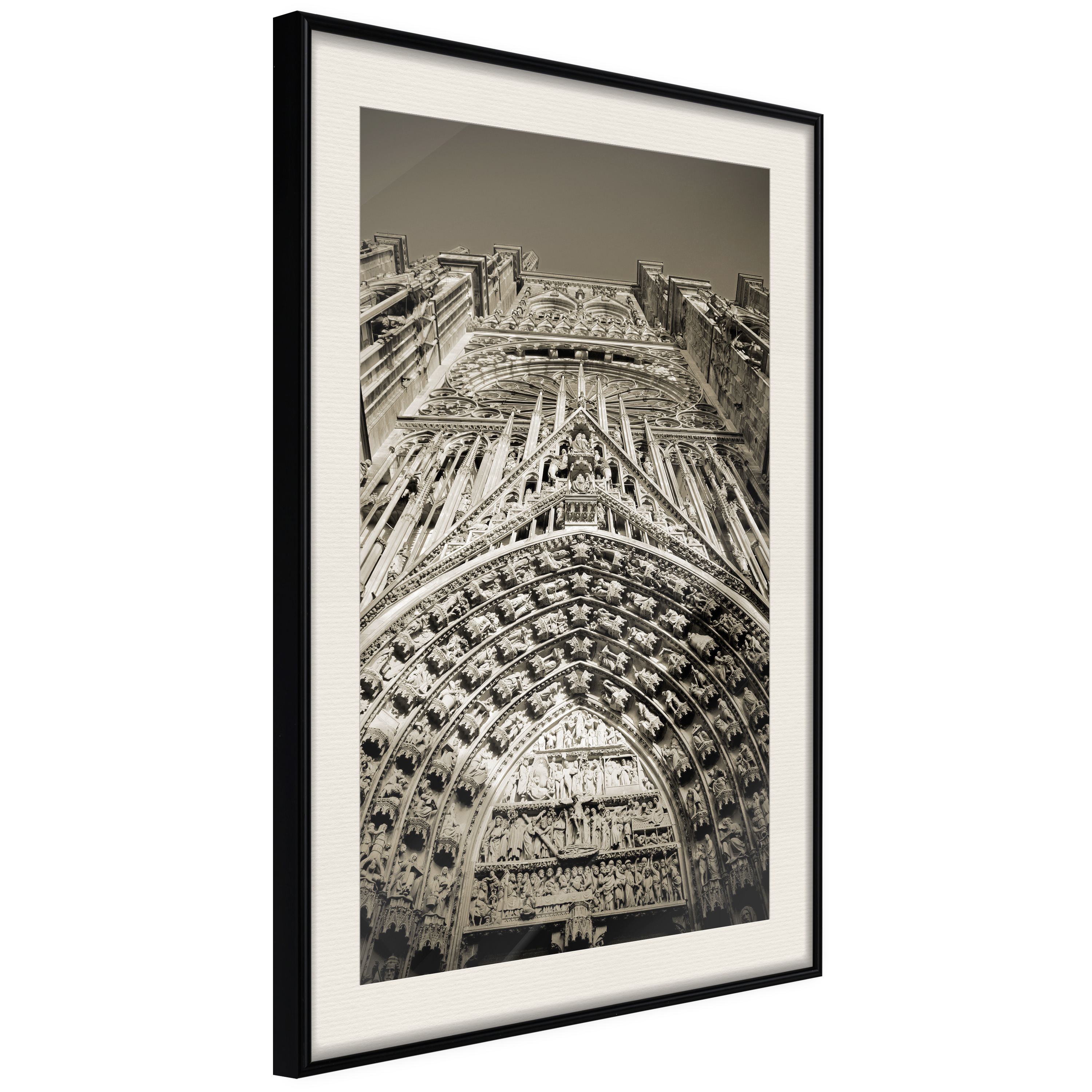 Affisch - Notre Dame Cathedral [Poster] 20x30 Svart ram med passepartout, 20x30 cm