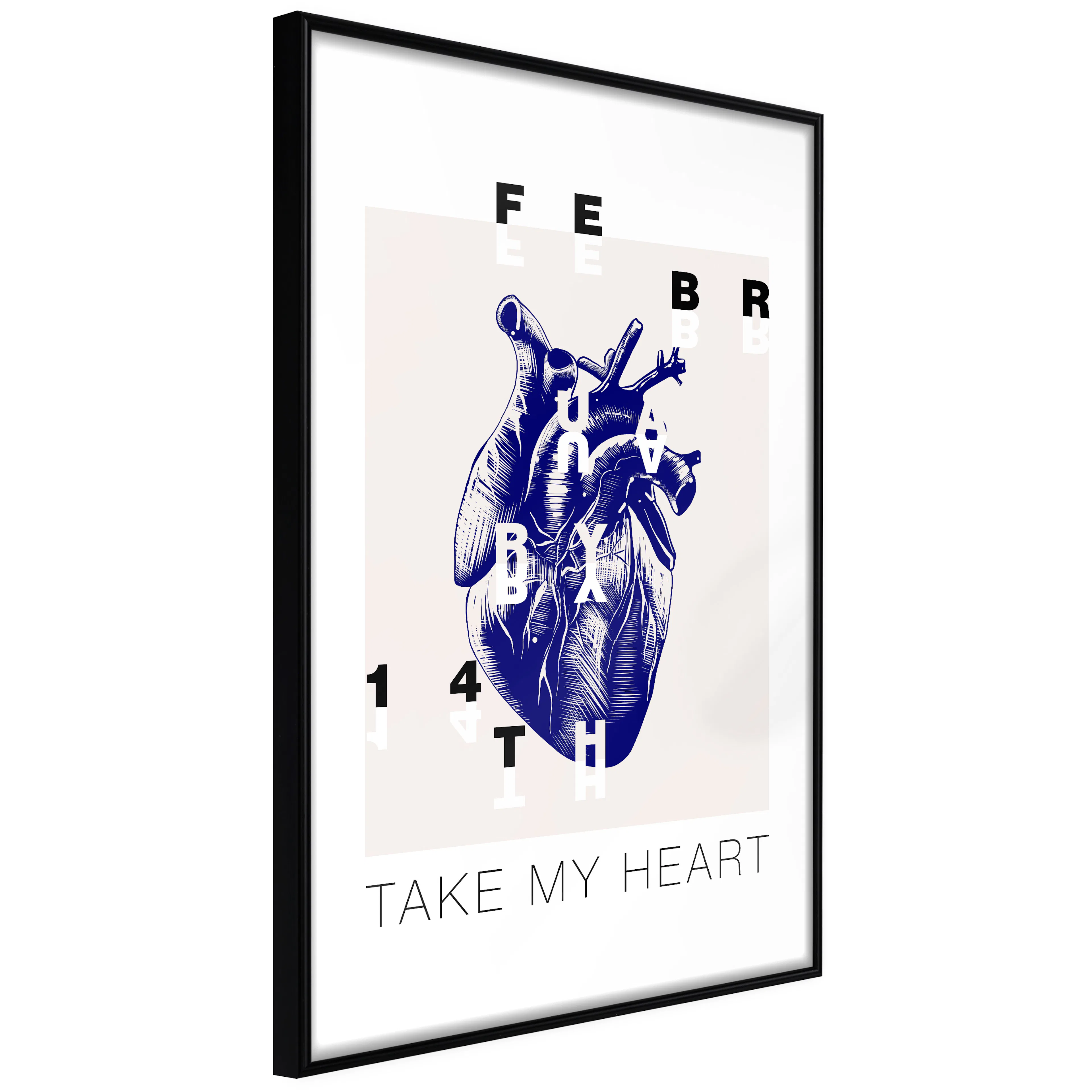 Affisch - Take My Heart [Poster] 40x60 Svart ram, 40x60 cm