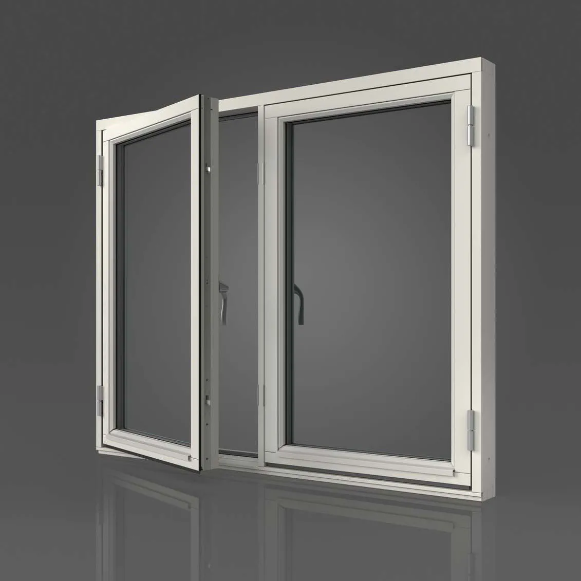 Elit Sidohängt Fönster EFS2 10x19 Vit 3-Glas Original trä 10 BxH: 100x190 cm