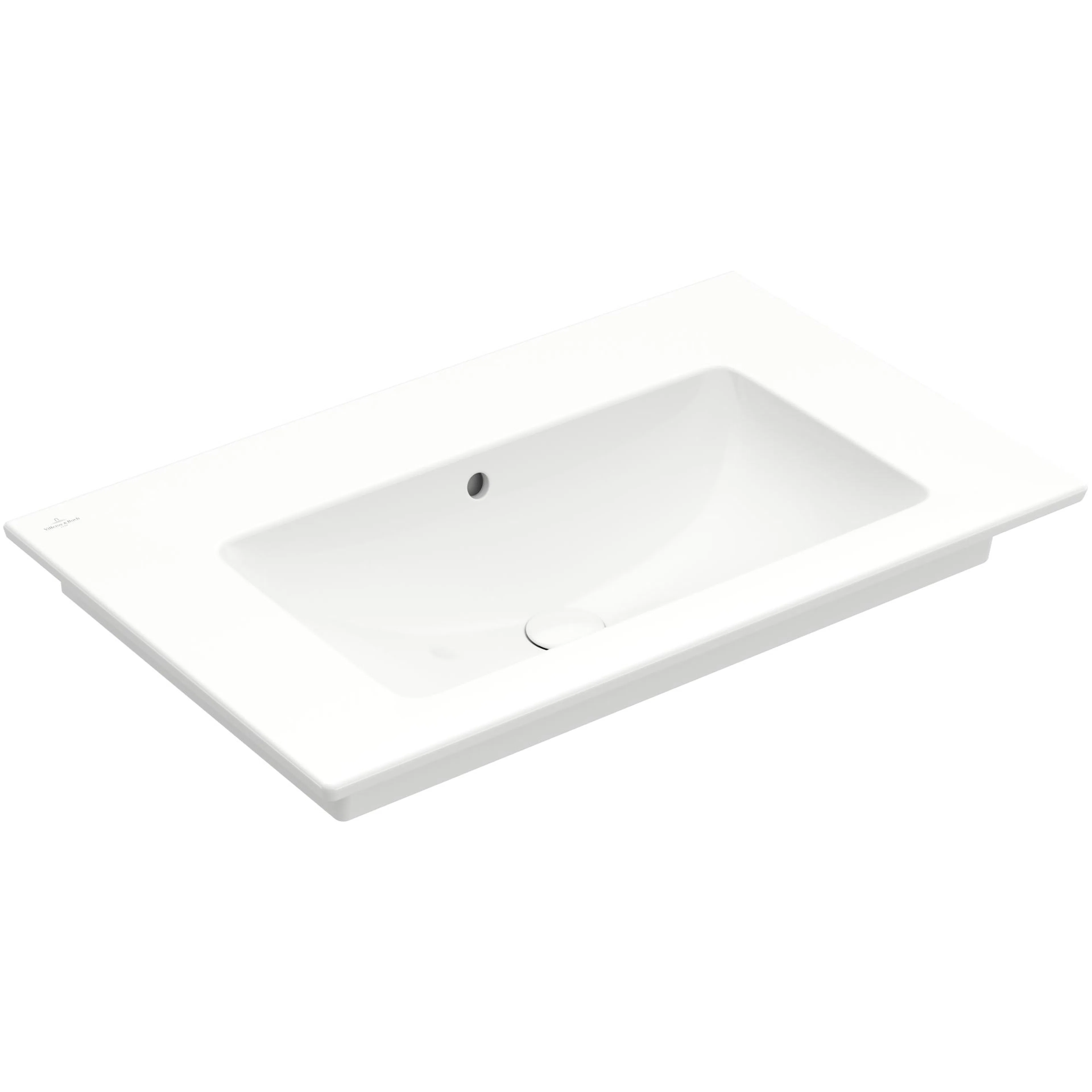 Tvättställ villeroy & Boch Venticello 41048J01 Vit Alpin, Med Bräddavlopp, 800 mm, Utan Blandarhål, för Väggmonterad blandare, Tvättställ: Centrerat