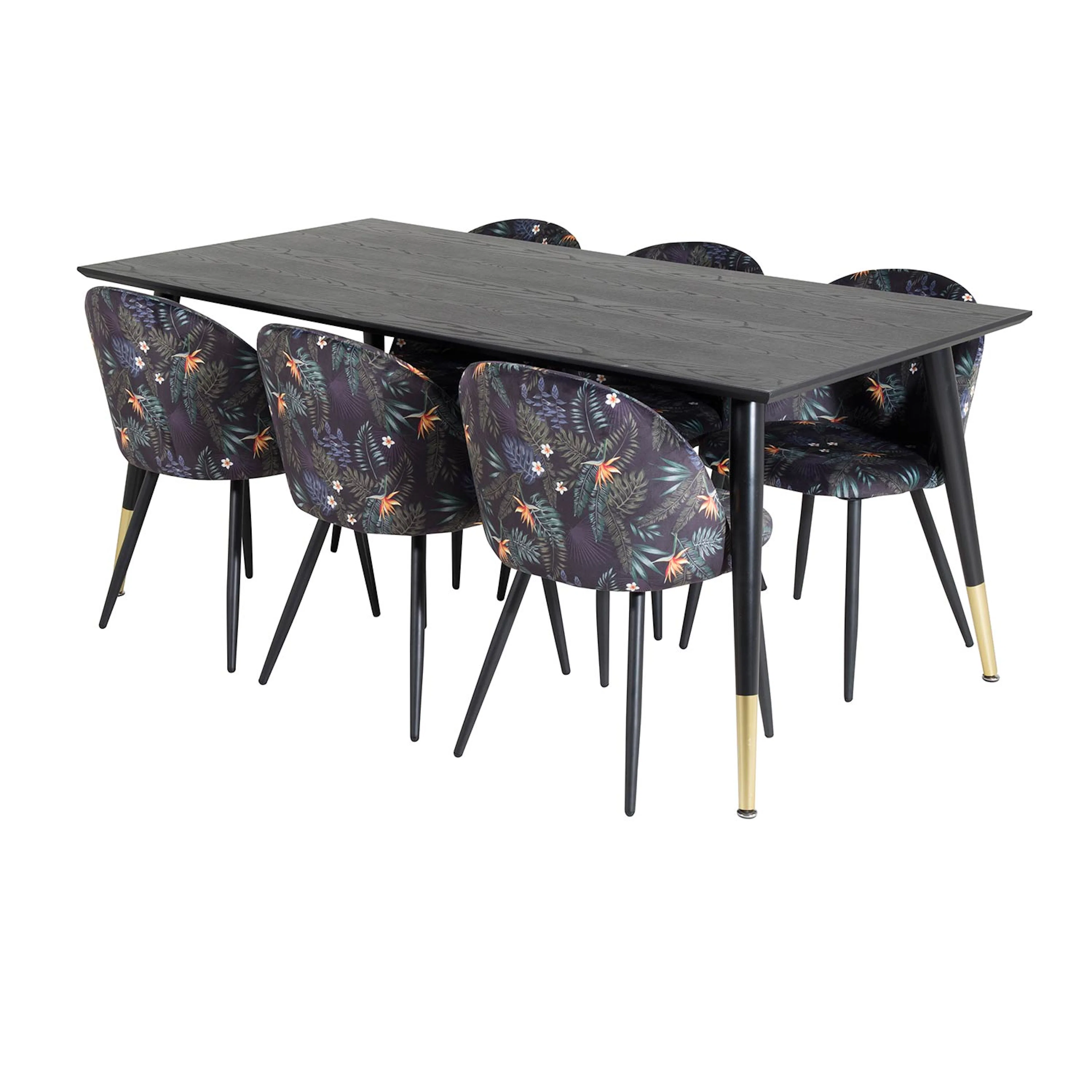 Svart/Mässing/Blommönstrad