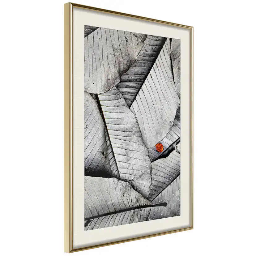 Poster Artgeist Affisch Black And White Leaves