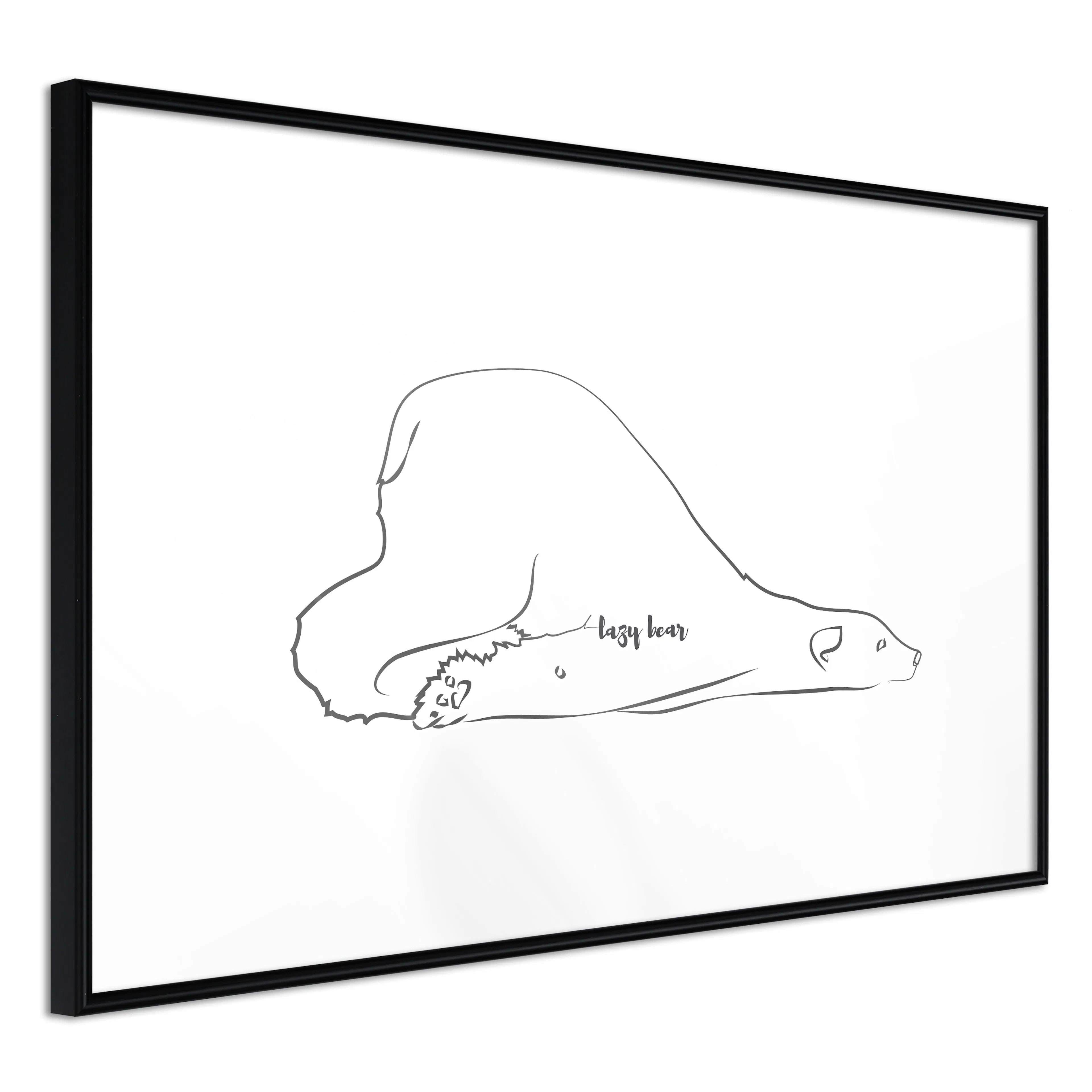 Affisch - Lazy Bear [Poster] 60x40 Svart ram, 60x40 cm