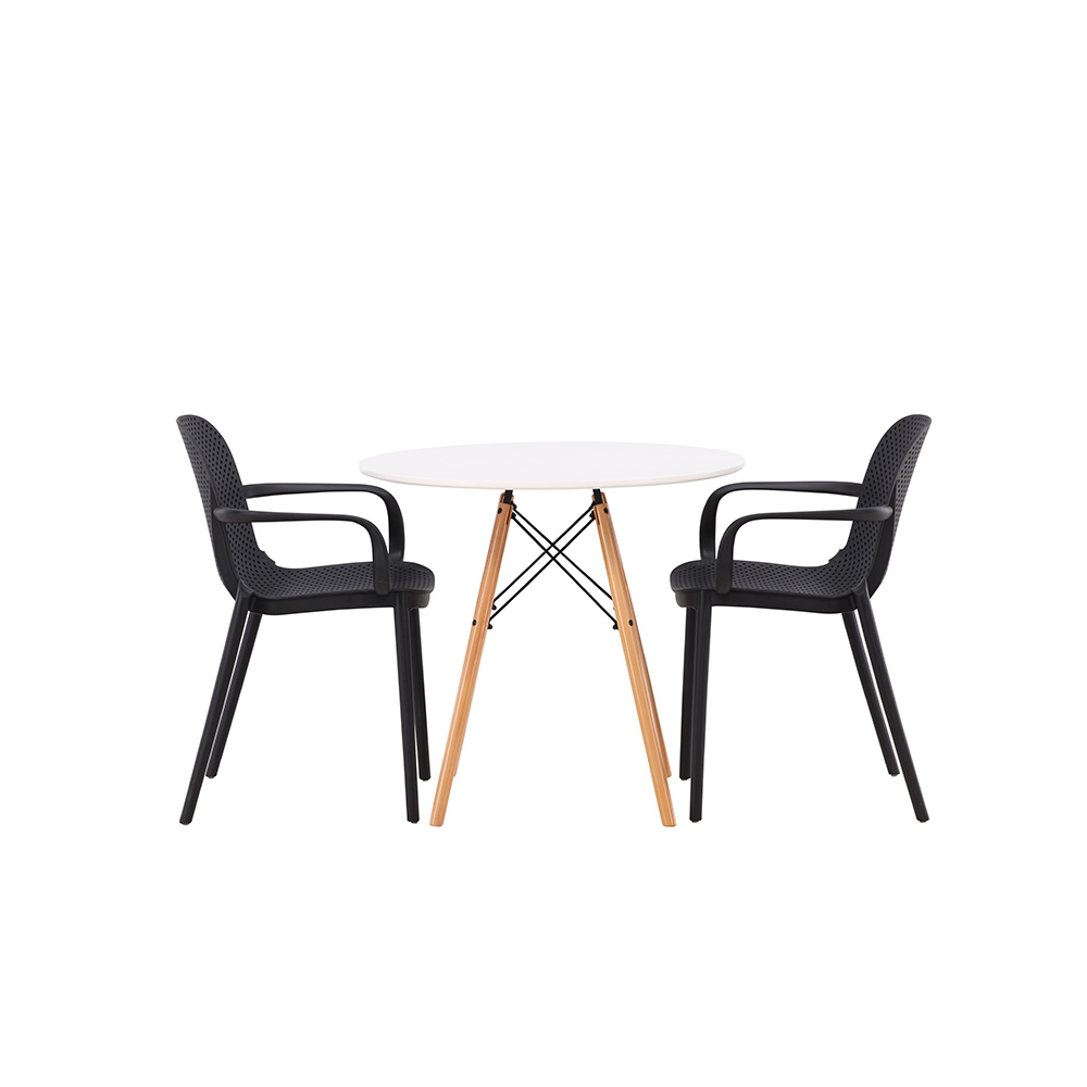 Matgrupp Venture Home Danburi Ø 60 cm med 2 Baltimore Stolar