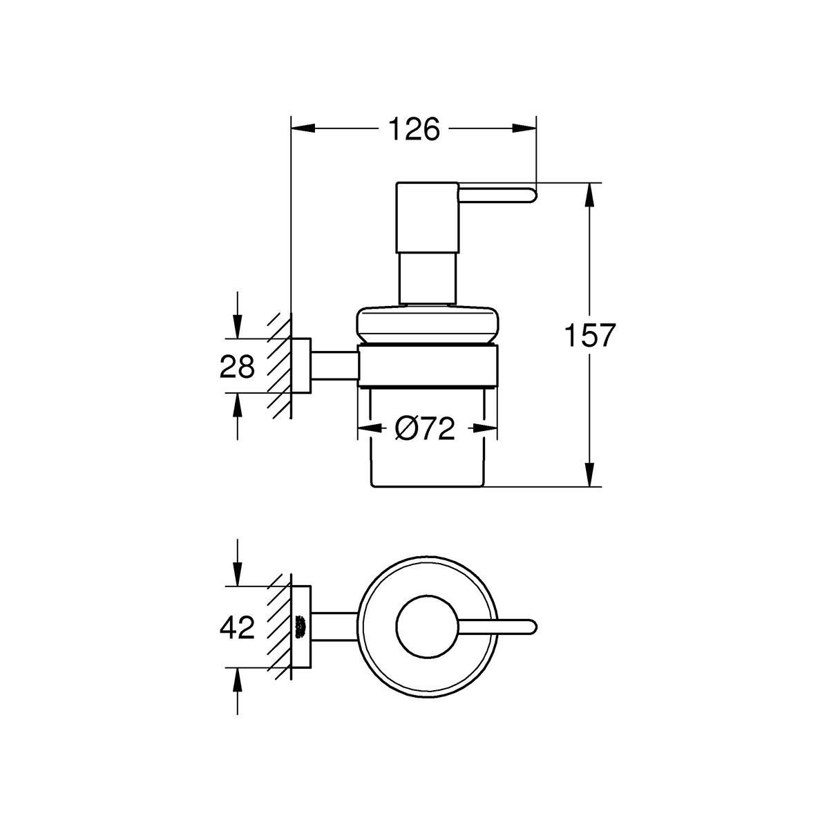 Tvålpump Grohe Essentials Cube med Hållare