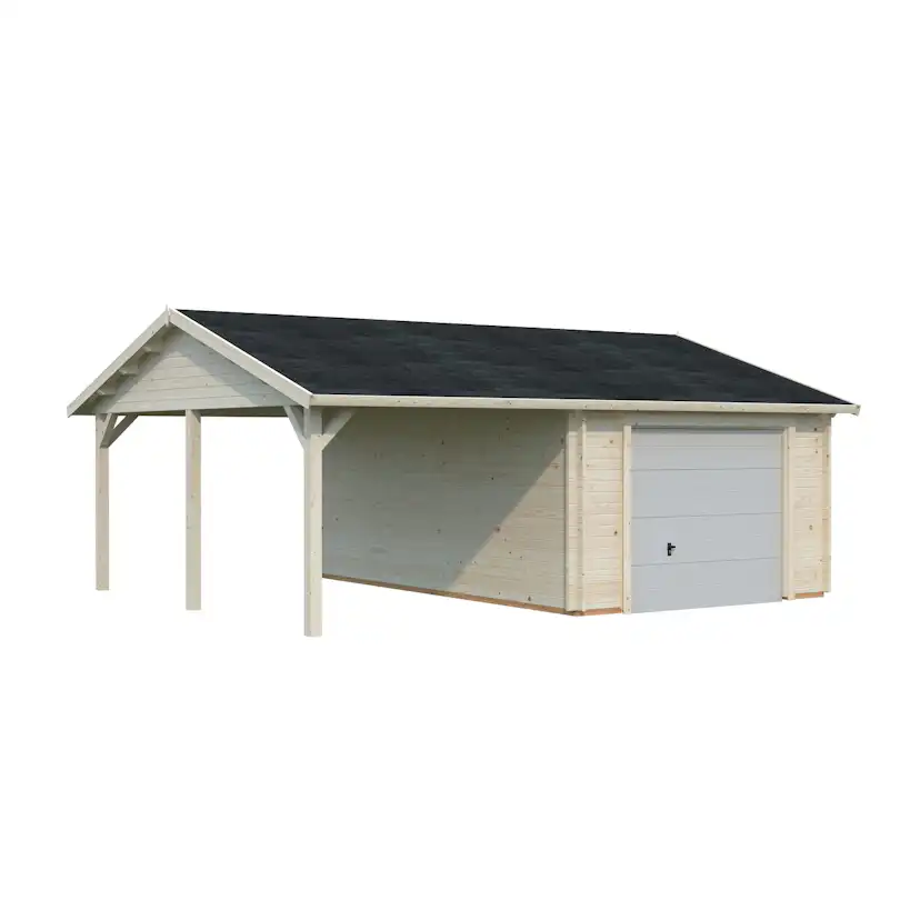 Garage Palmako Roger med Carport 36,5 m2 och Takskjutport