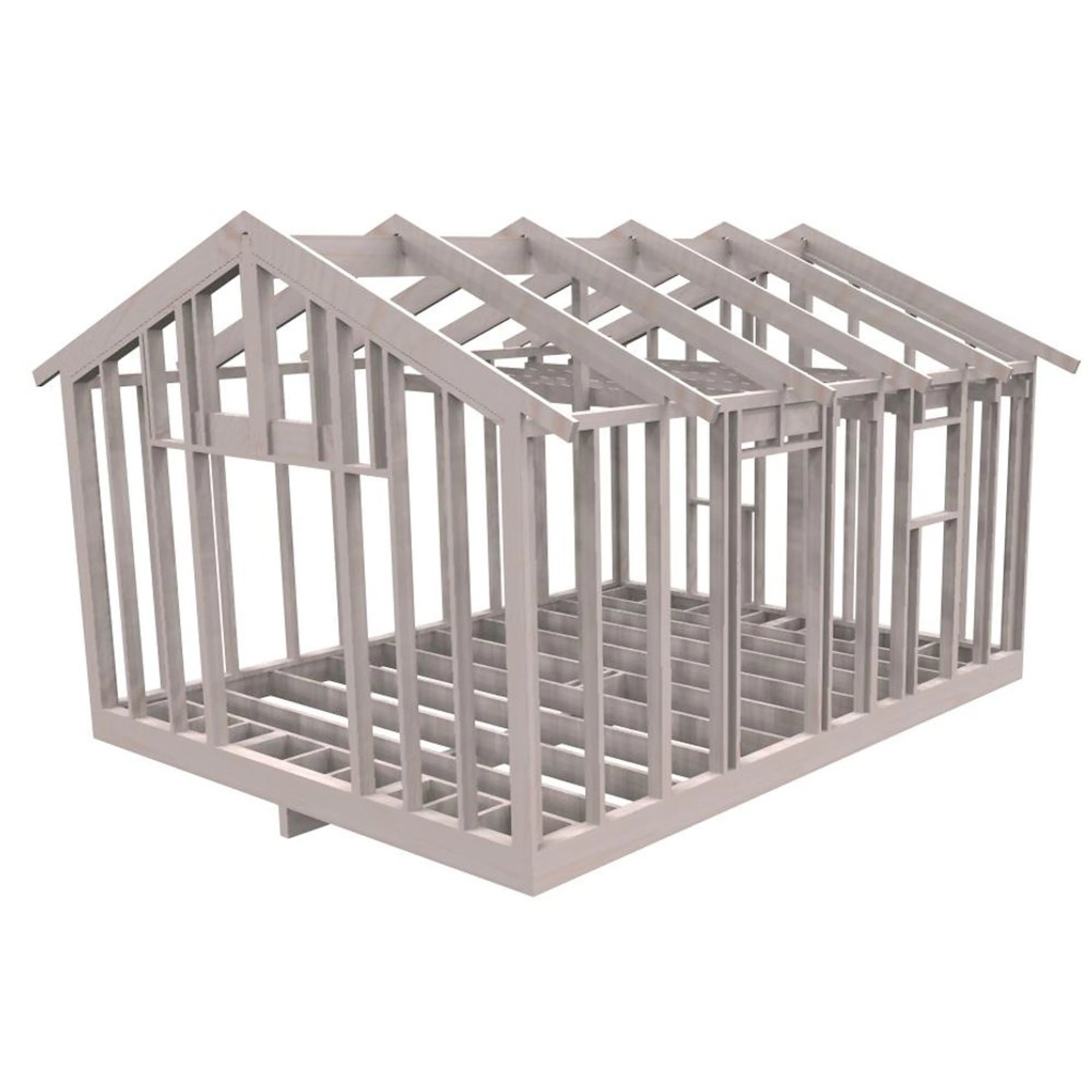 Attefallsstomme Byggstommar 22 grader Med Loft 6000x4766 mm Färdiga Sektioner Med Öppningar