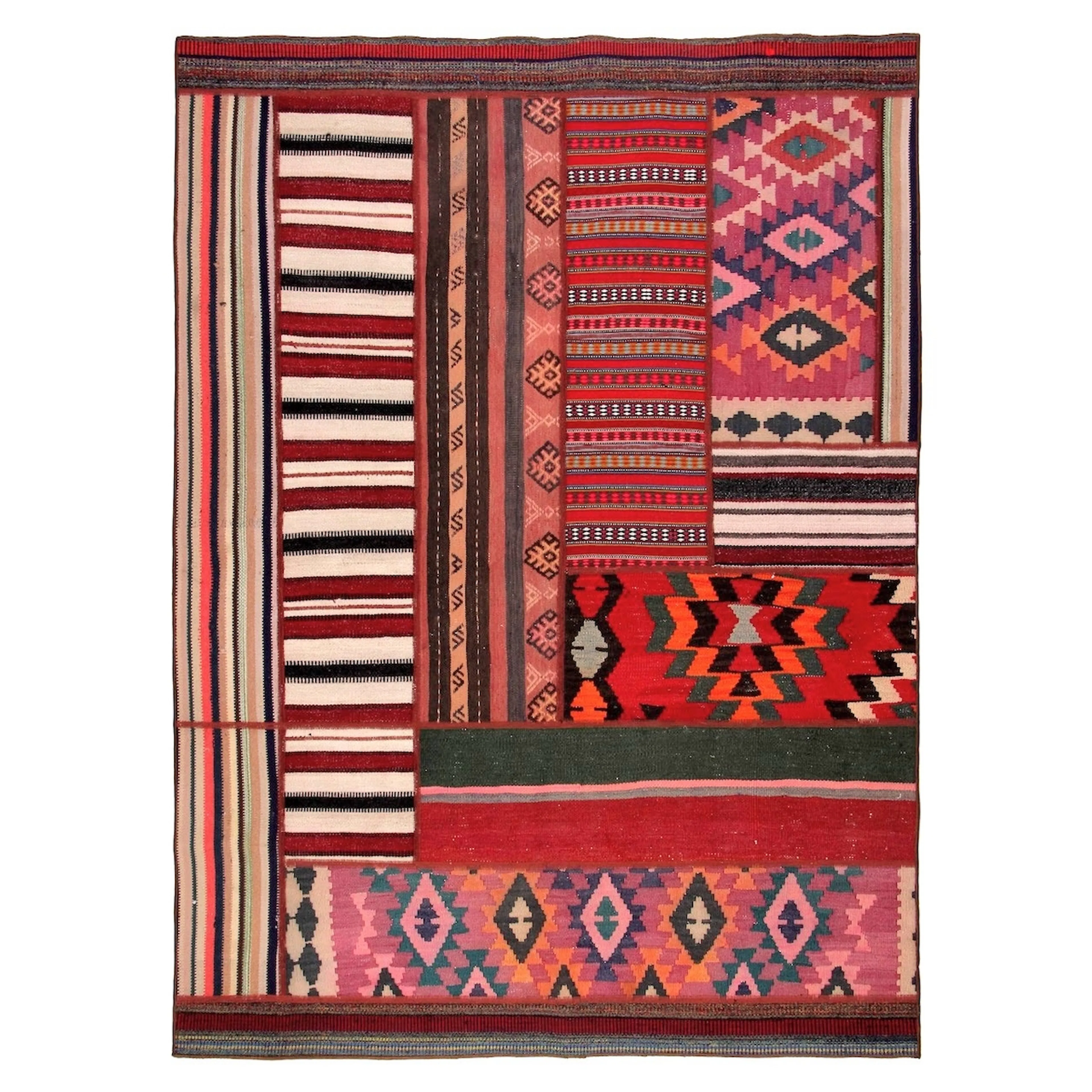 Persisk Patchworkmatta Arkiio Kelim Shiraz/Azerbajdzjan 163x229