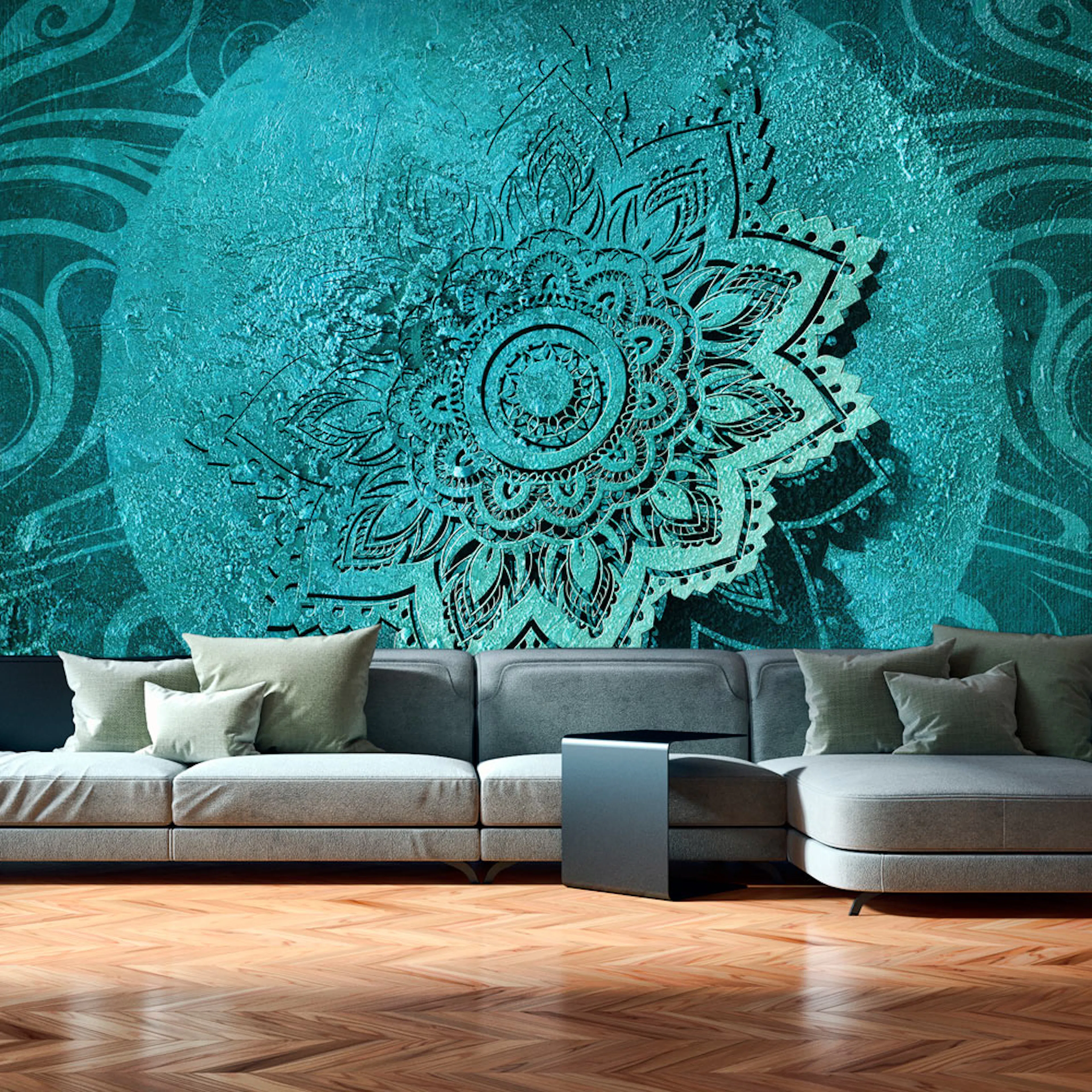 Fototapet Arkiio Självhäftande Azure Flower II 490x280