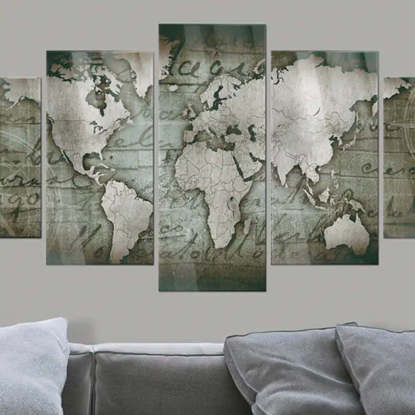 Akrylglastavla Arkiio Bronze map III 100x50