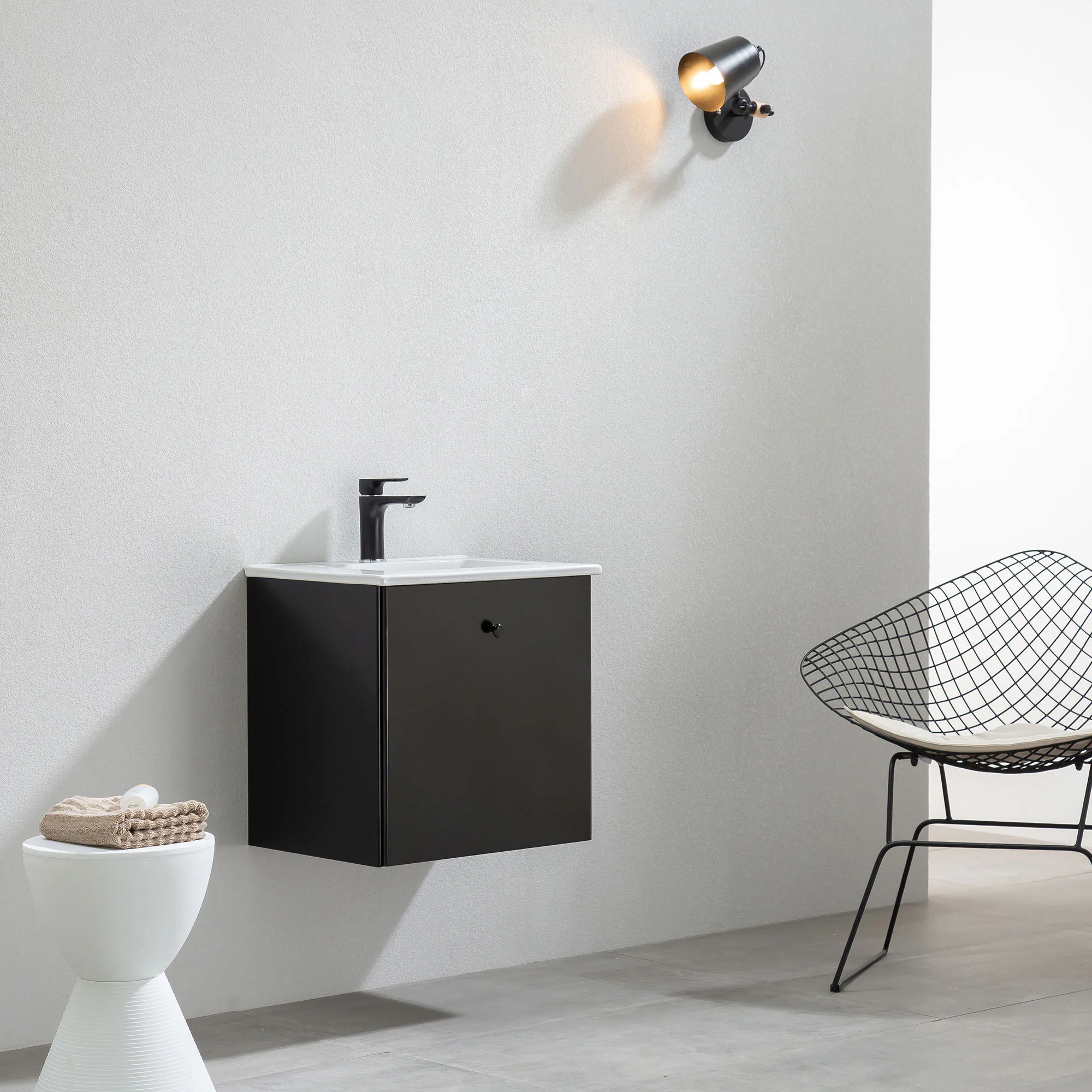 Tvättställsskåp Bathlife Fröjd 520 Mattsvart BxH: 520x500 mm