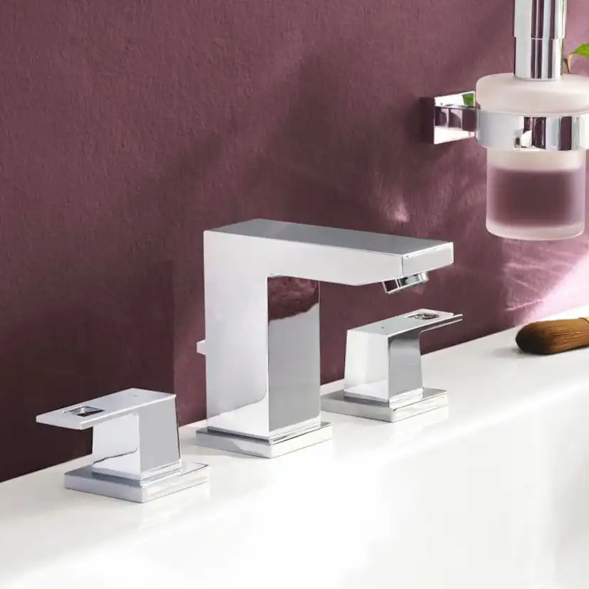 Tvättställsblandare Grohe Eurocube 3-håls med Lyftventil