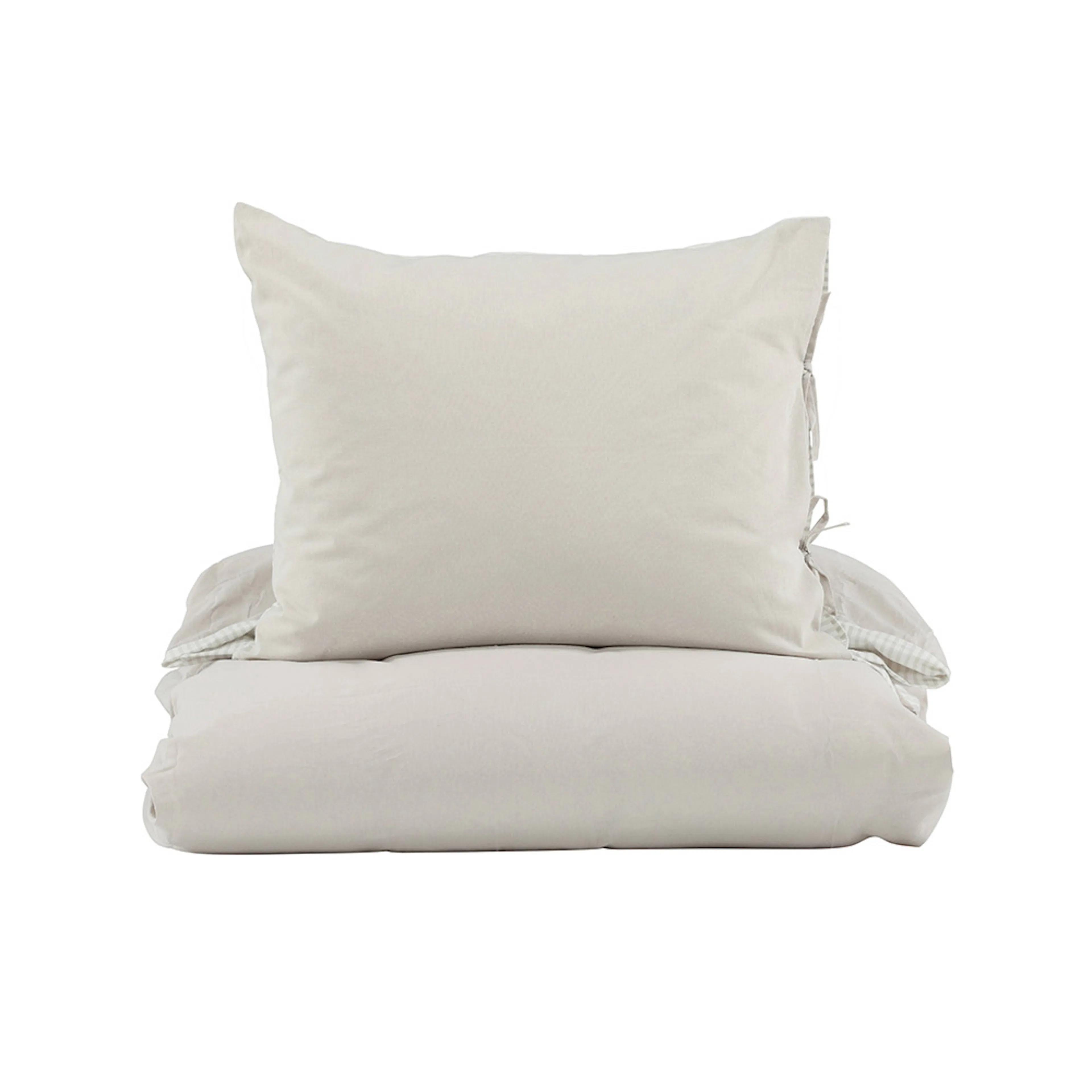 Jenna Bed Set Linen Cotton Light Grey 150x200 cm Färg: Ljusgrå, Mått: 150x200 cm