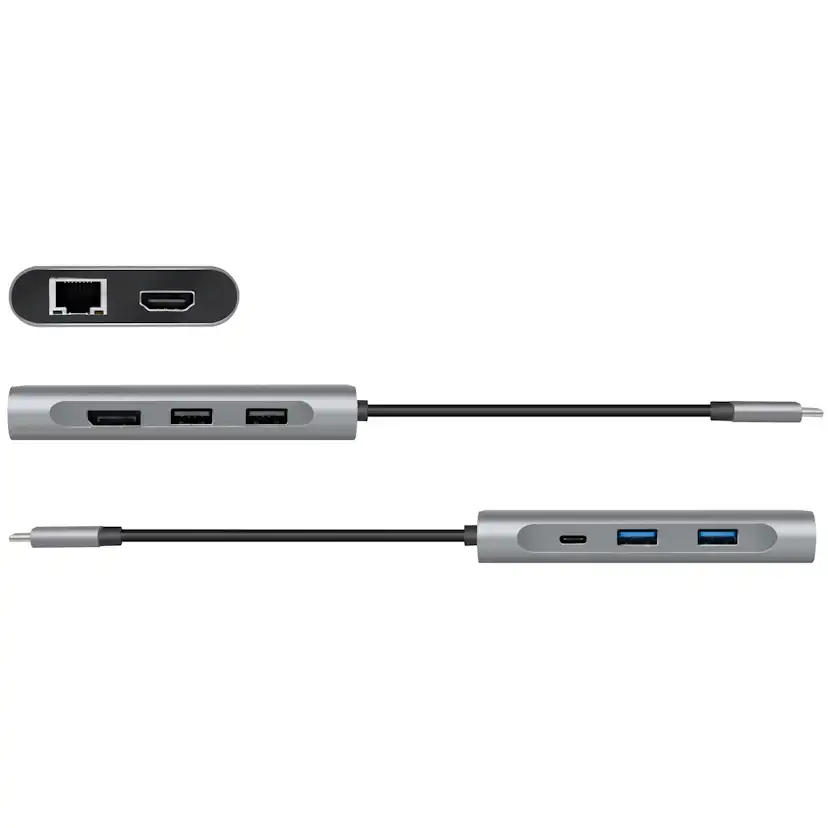 USB-C-docka LogiLink 8-i-1 HDMI/DP/RJ45/USB/USB-C 100W